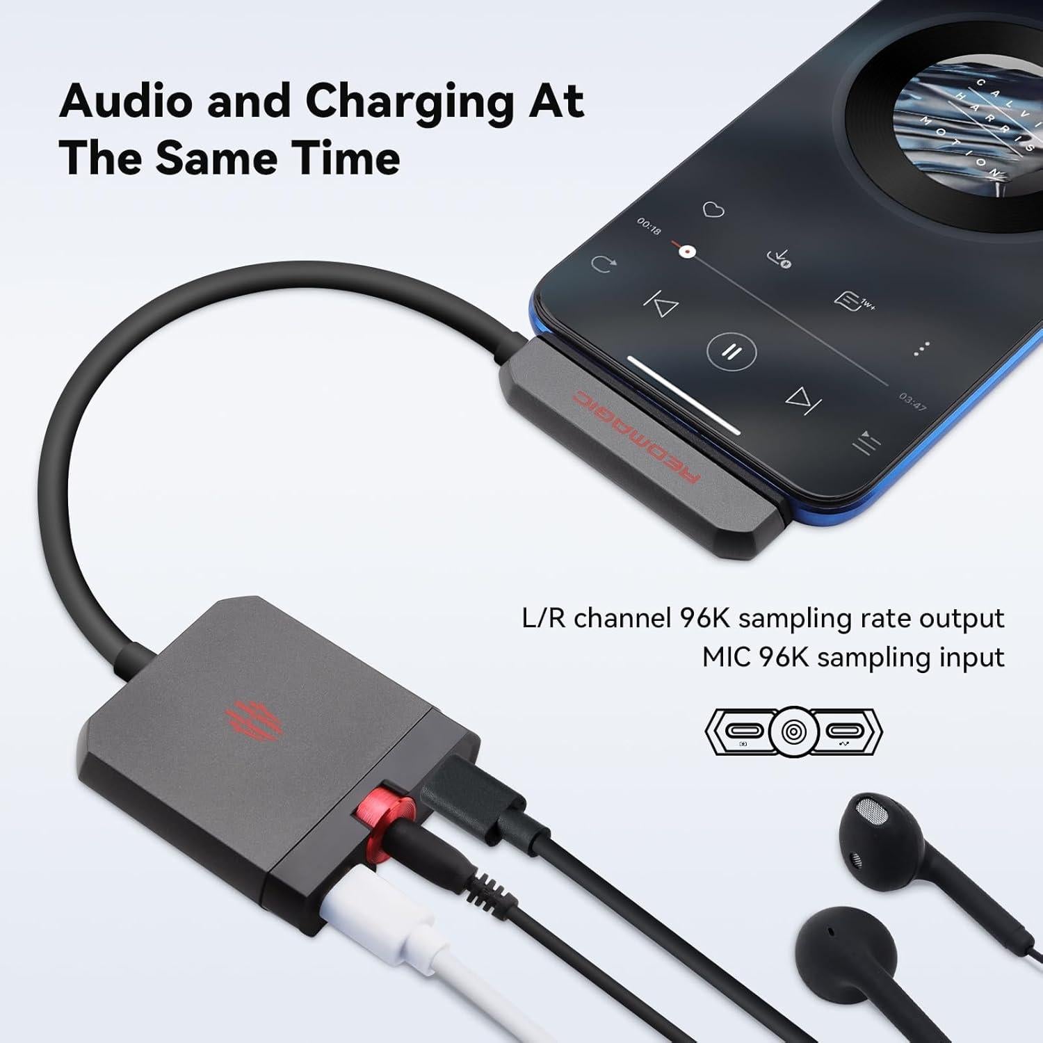 Adaptador USB C a 3.5mm y Cargador Rápido Nubia PA3104