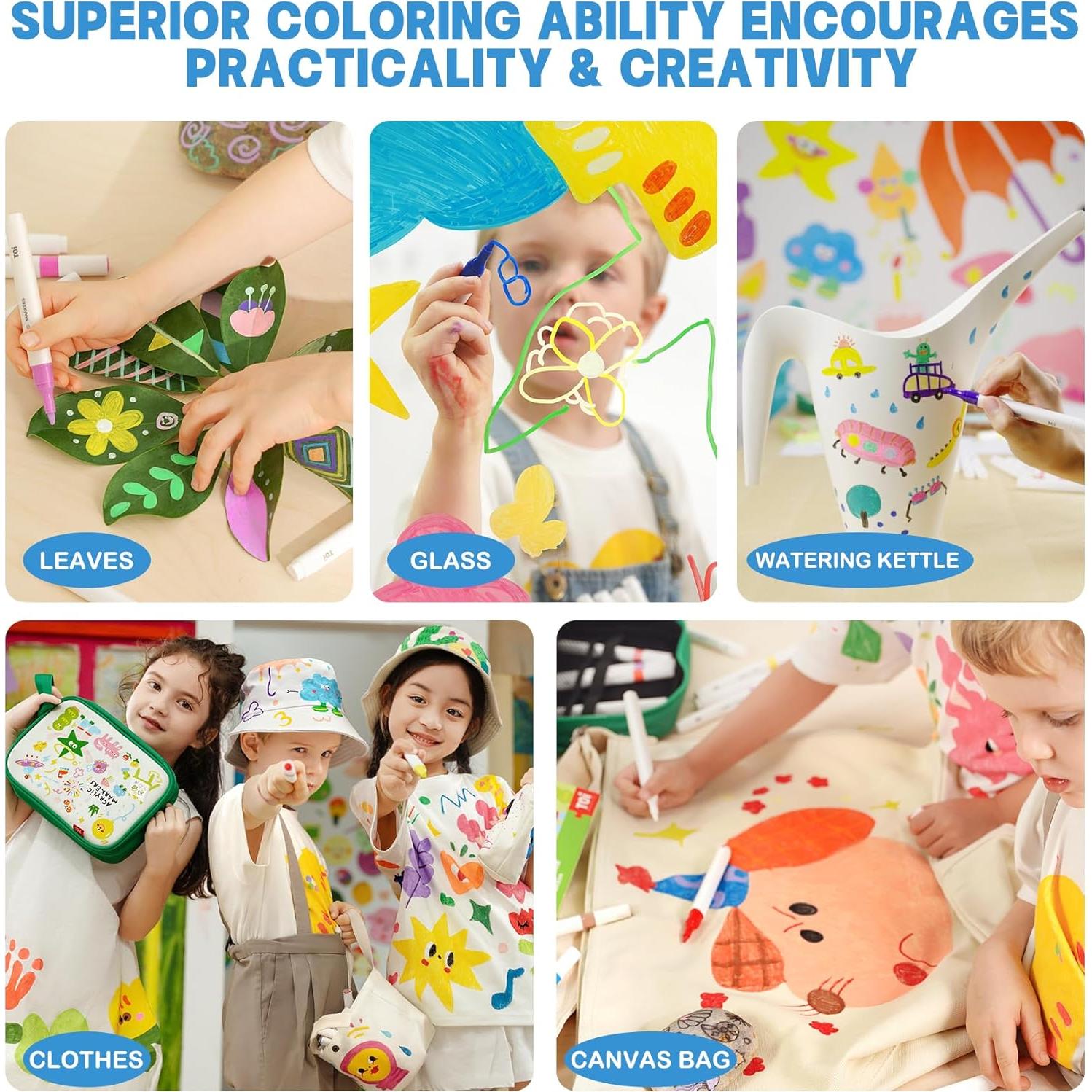 Marcadores Acrílicos Toi 24 Colores Lavables para Niños