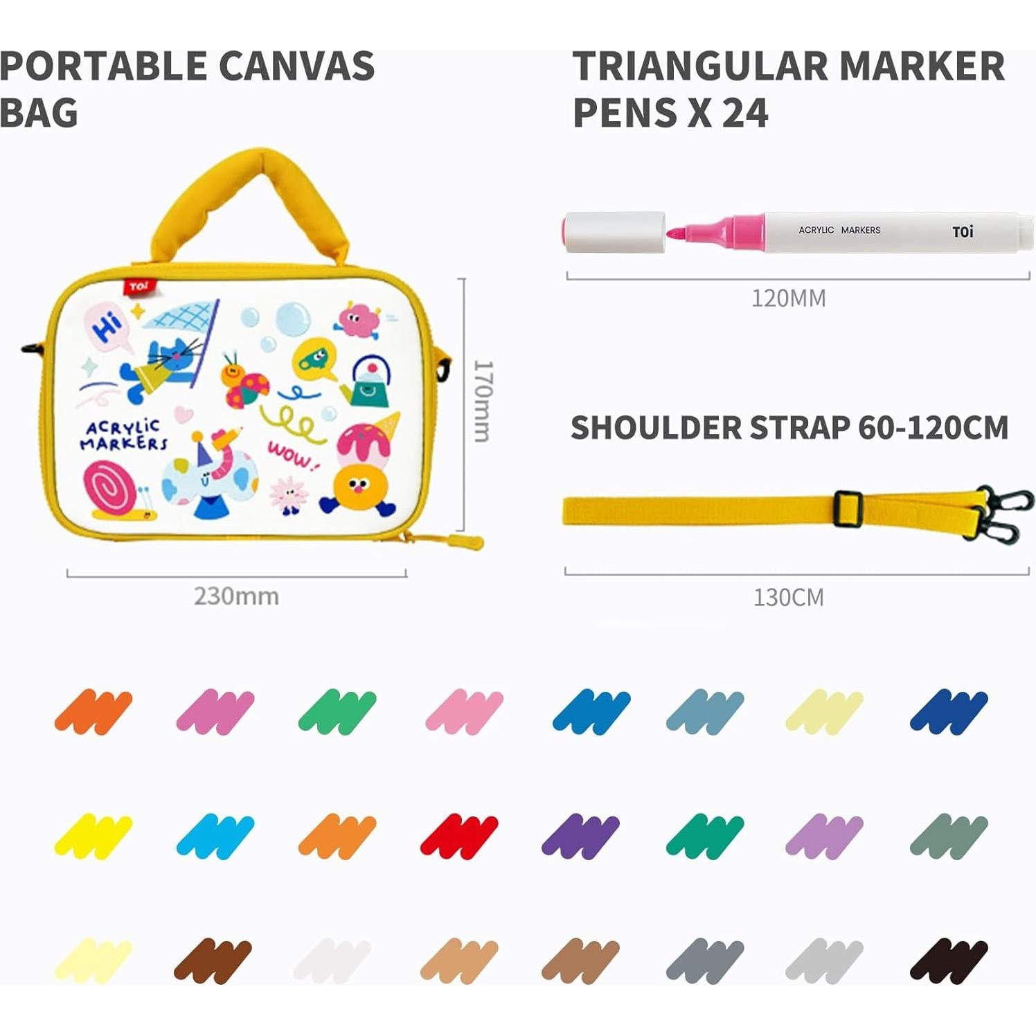 Marcadores Acrílicos Toi 24 Colores Lavables para Niños