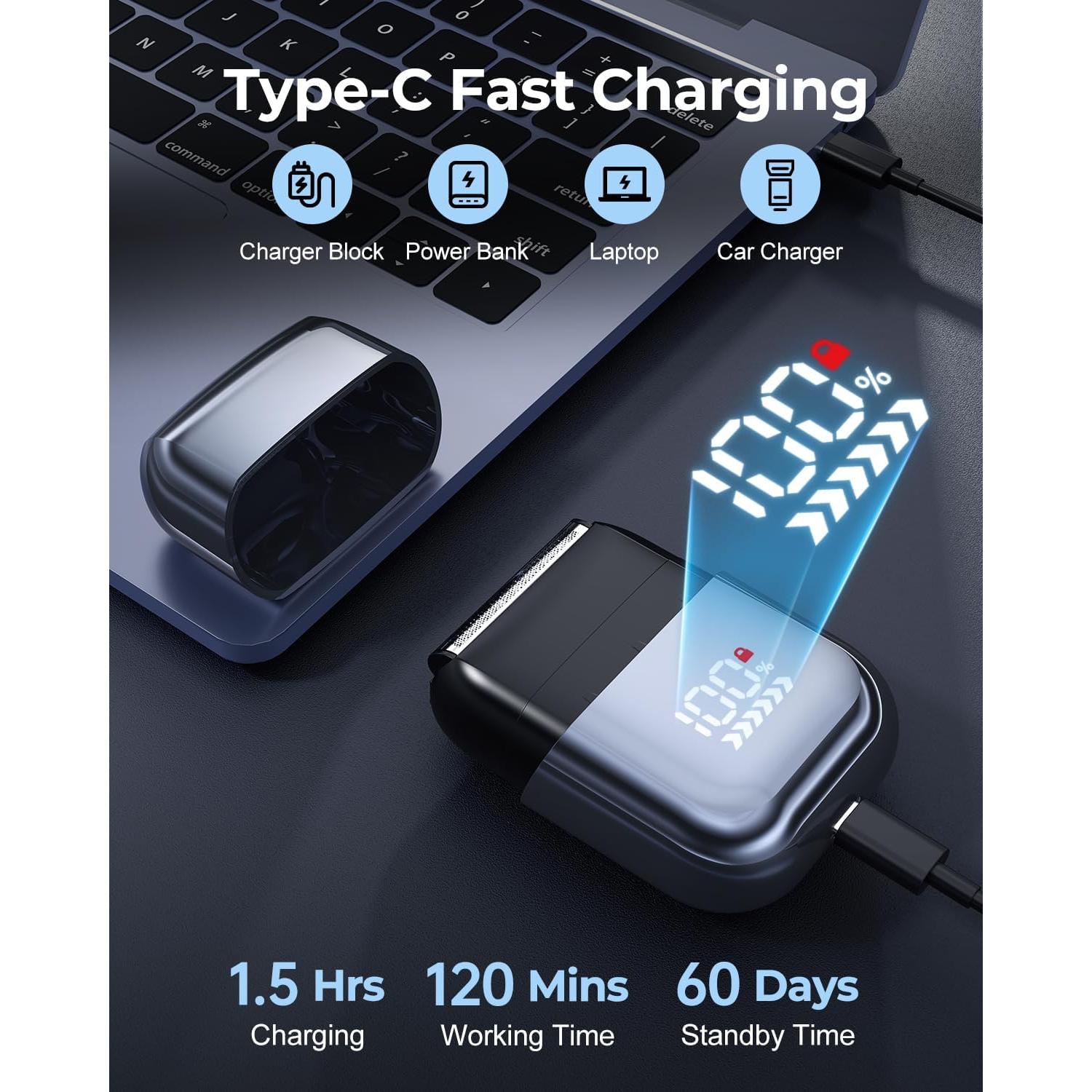 Afeitadora eléctrica Walumen RMS-9703 mini recargable IPX7