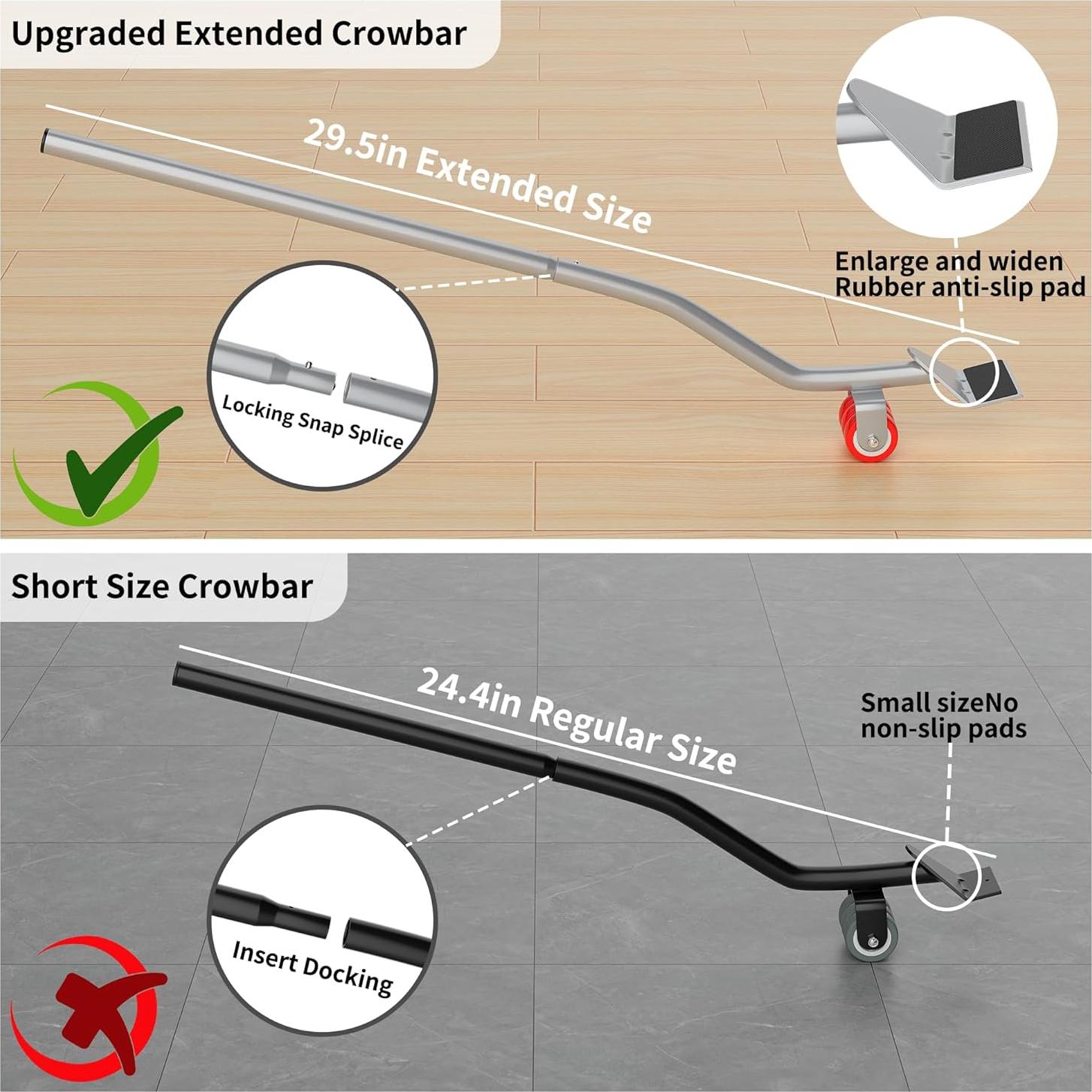 Carretilla de Muebles MYUEA 5 Ruedas Carga Pesada 1600 kg