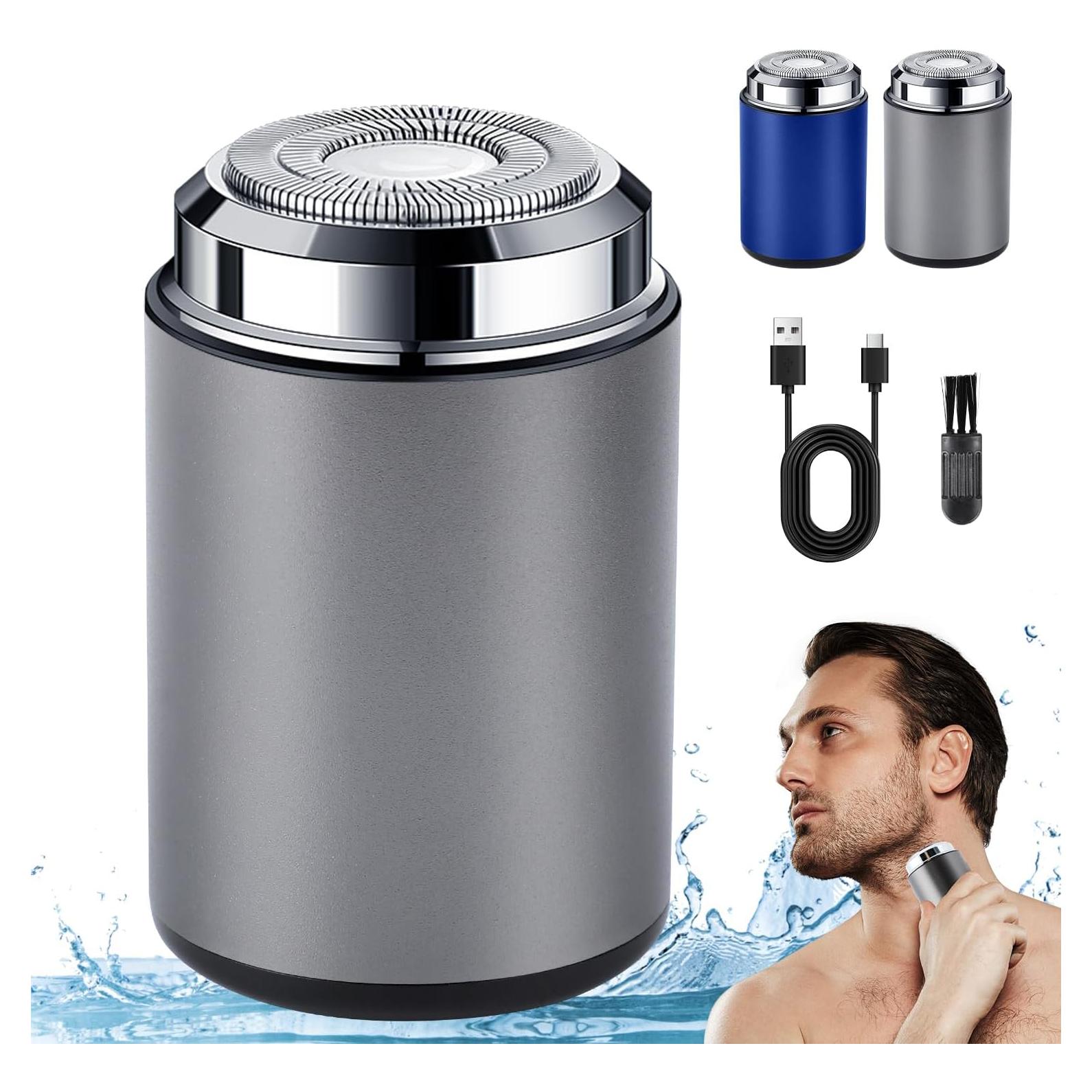 Mini Afeitadora Eléctrica Recargable USB Impermeable Plata