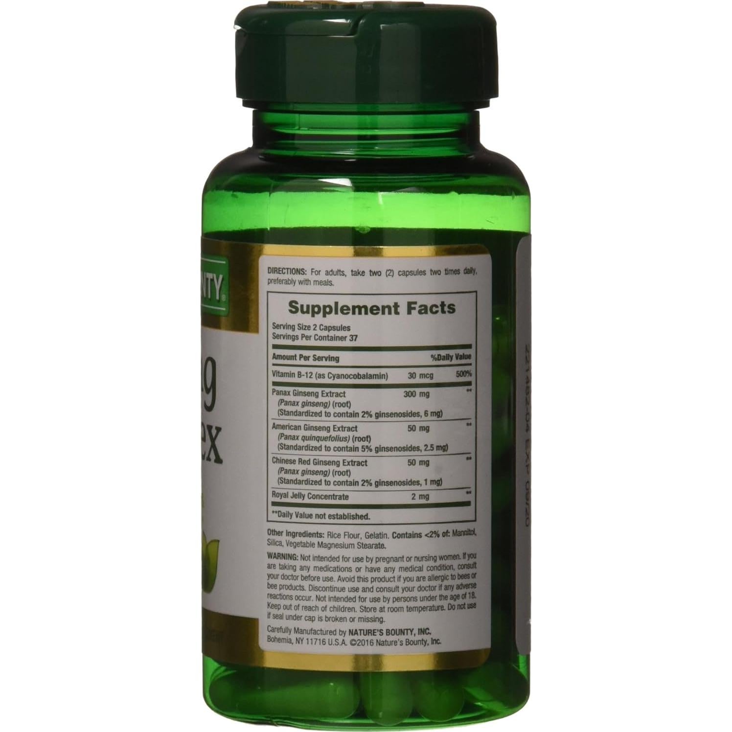 Complejo de Ginseng Nature's Bounty 75 Cápsulas Inmunidad