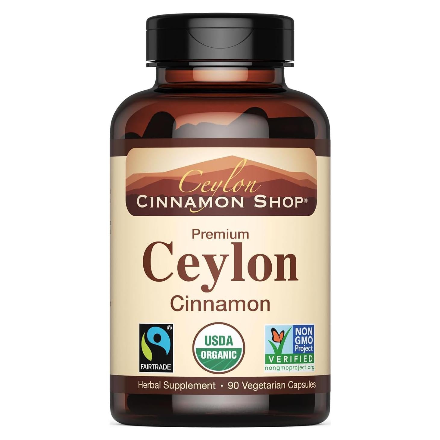 Suplemento de Canela de Ceilán Orgánica Ceylon Cinnamon 90 Cápsulas