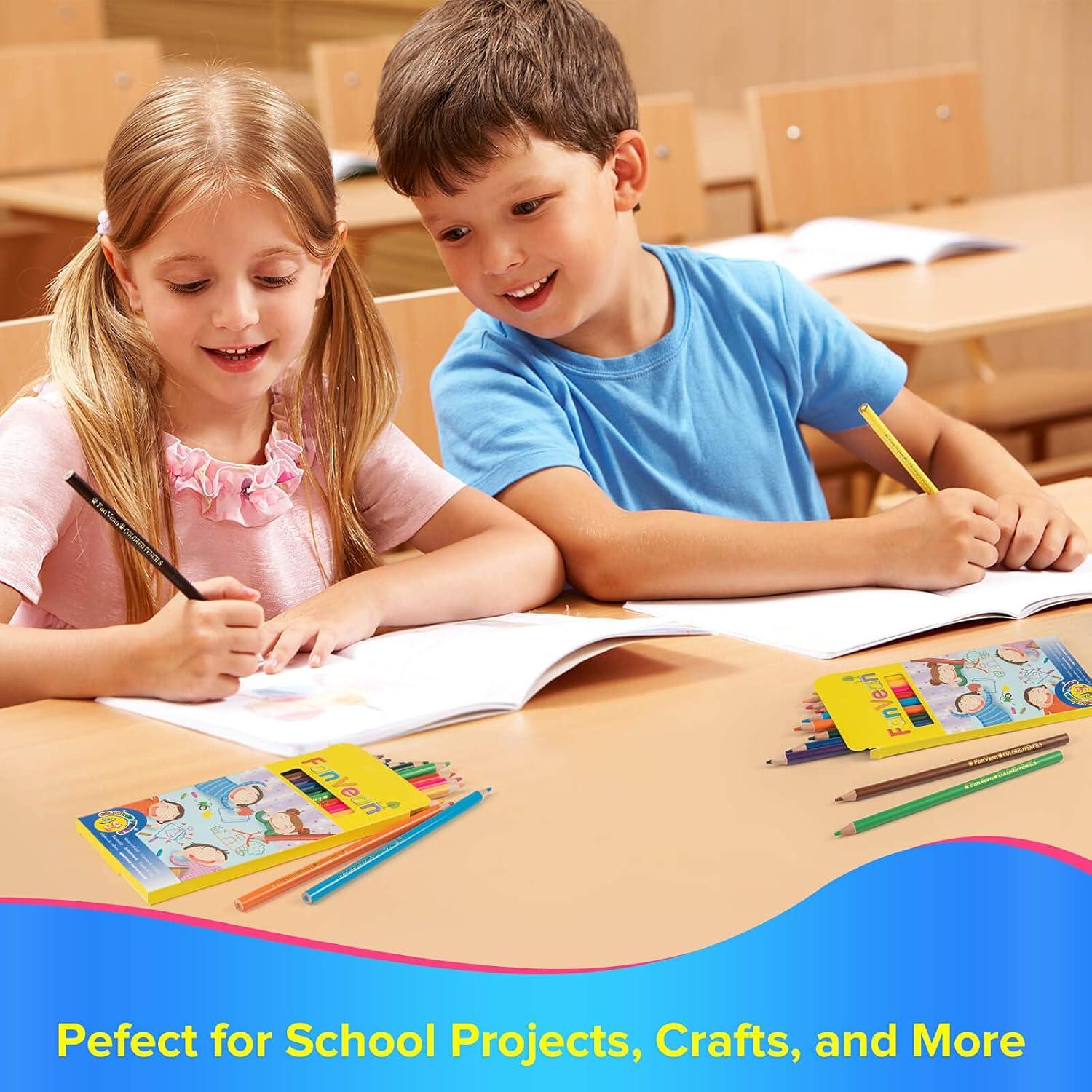 Lápices de Color FanVean 12 Colores Preafilados Escolares