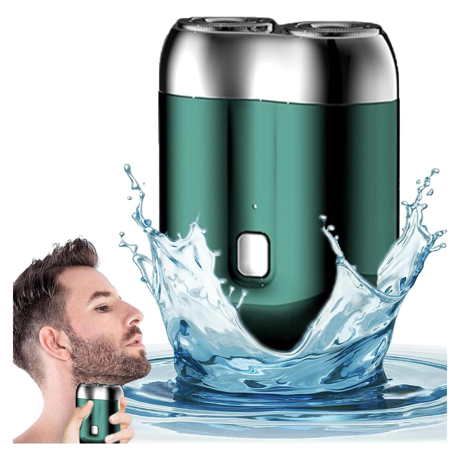 Mini Afeitadora Eléctrica Doble Cabezal Genérico USB Verde