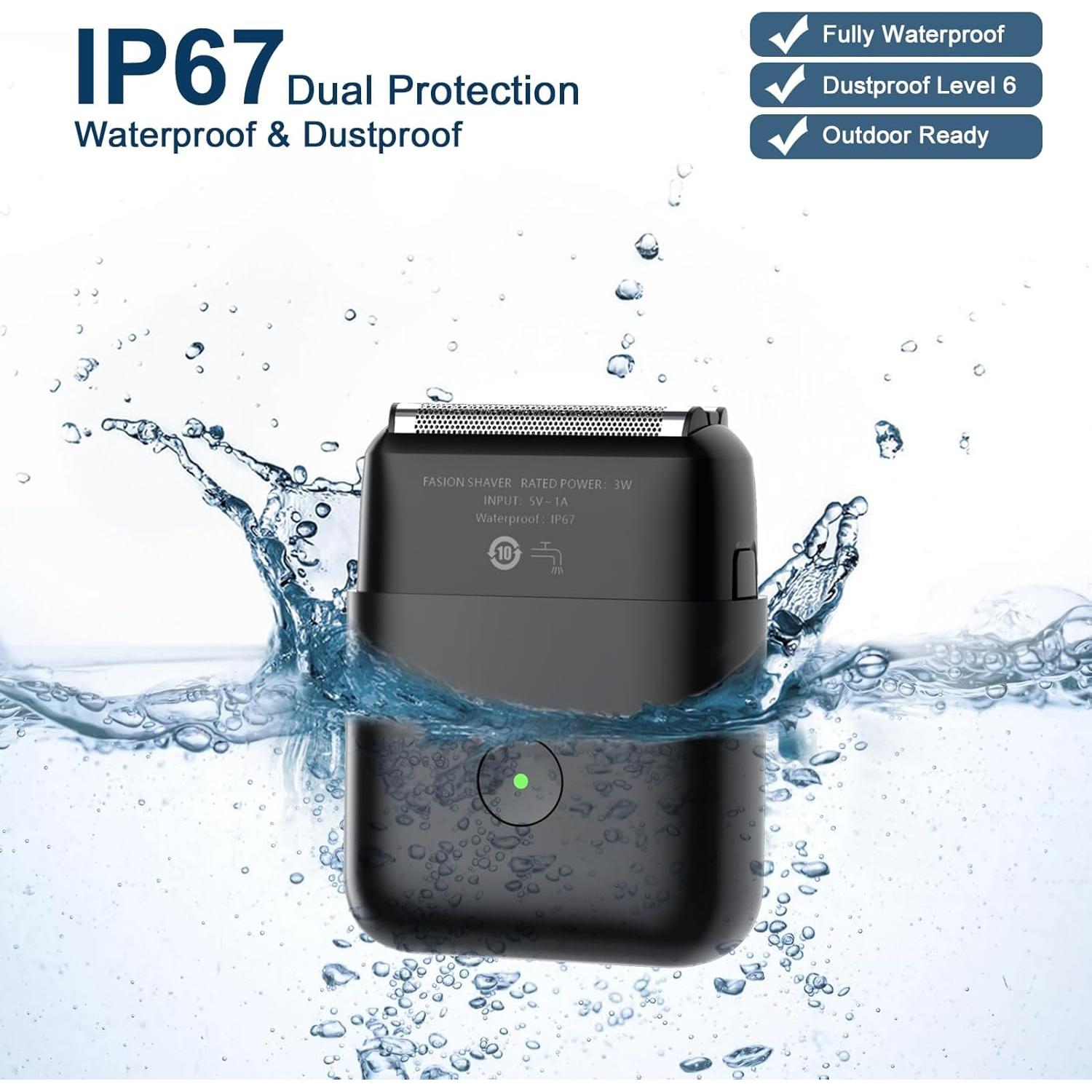 Afeitadora eléctrica portátil Baodaadan R01 IPX7 recargable