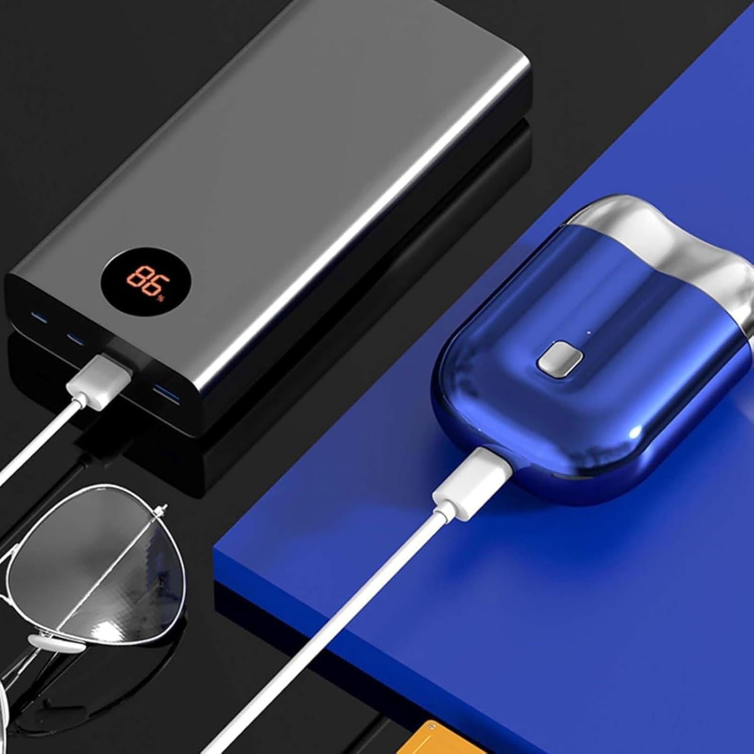 Mini Afeitadora Eléctrica Doble Cabezal Genérico Gris