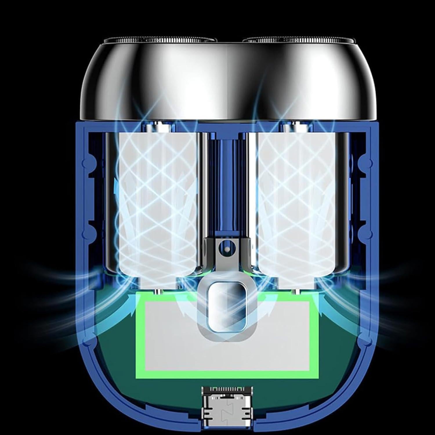 Mini Afeitadora Eléctrica Doble Cabezal Genérico Gris