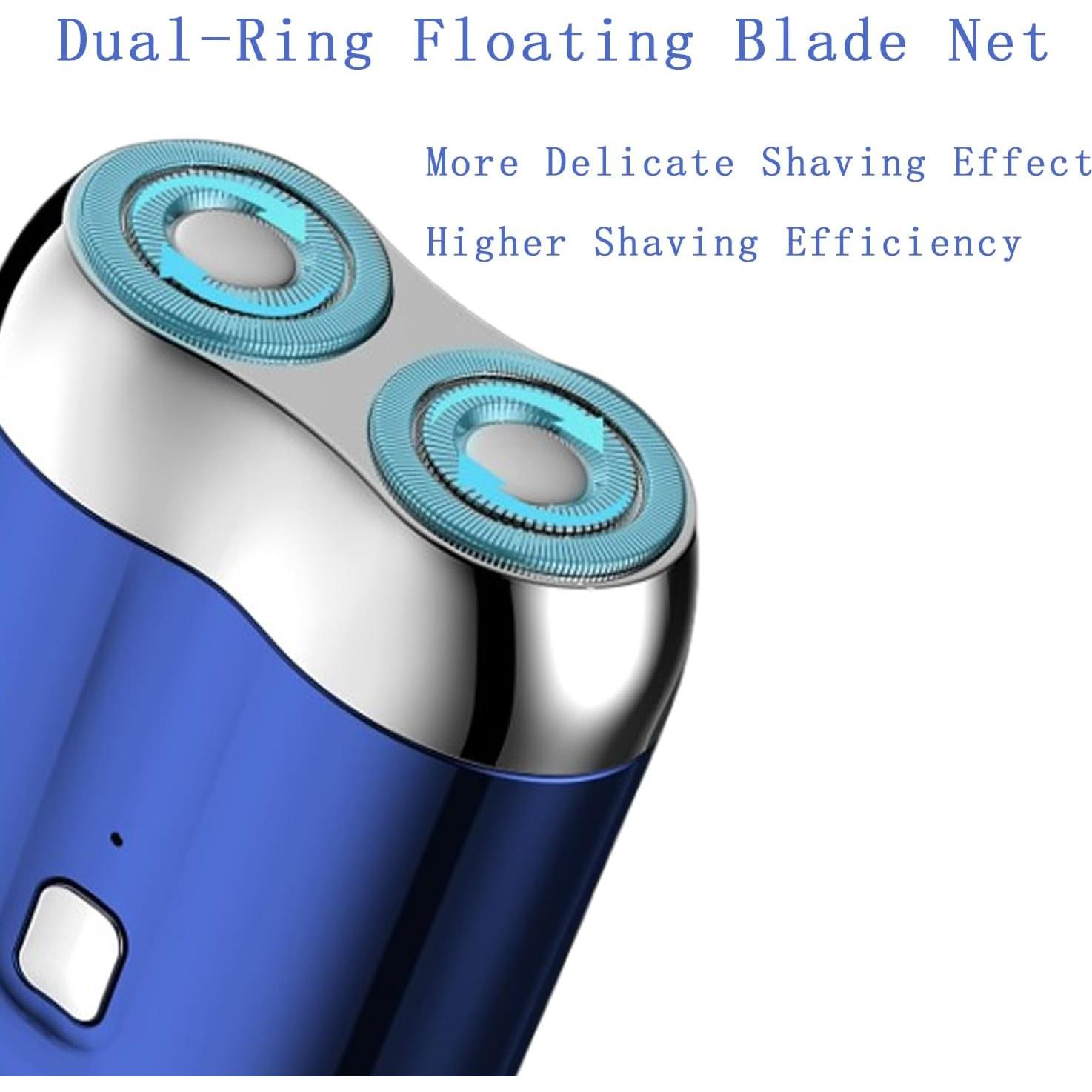 Afeitadora Eléctrica Mini Doble Cabezal Genérico Azul