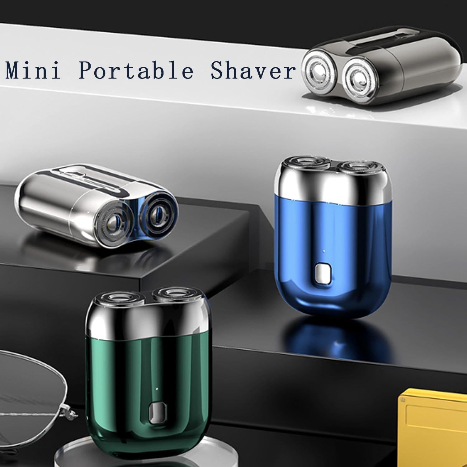 Afeitadora Eléctrica Mini Doble Cabezal Genérico Azul