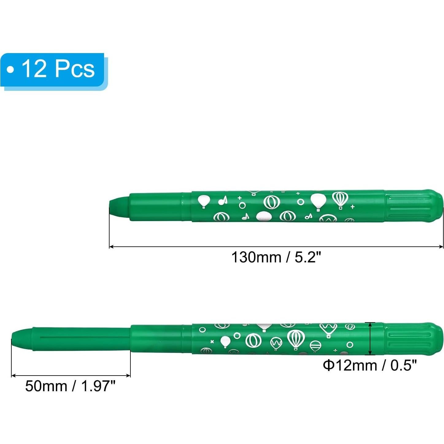 Crayones Acuarelables PATIKIL 12 Piezas Lavables Verde