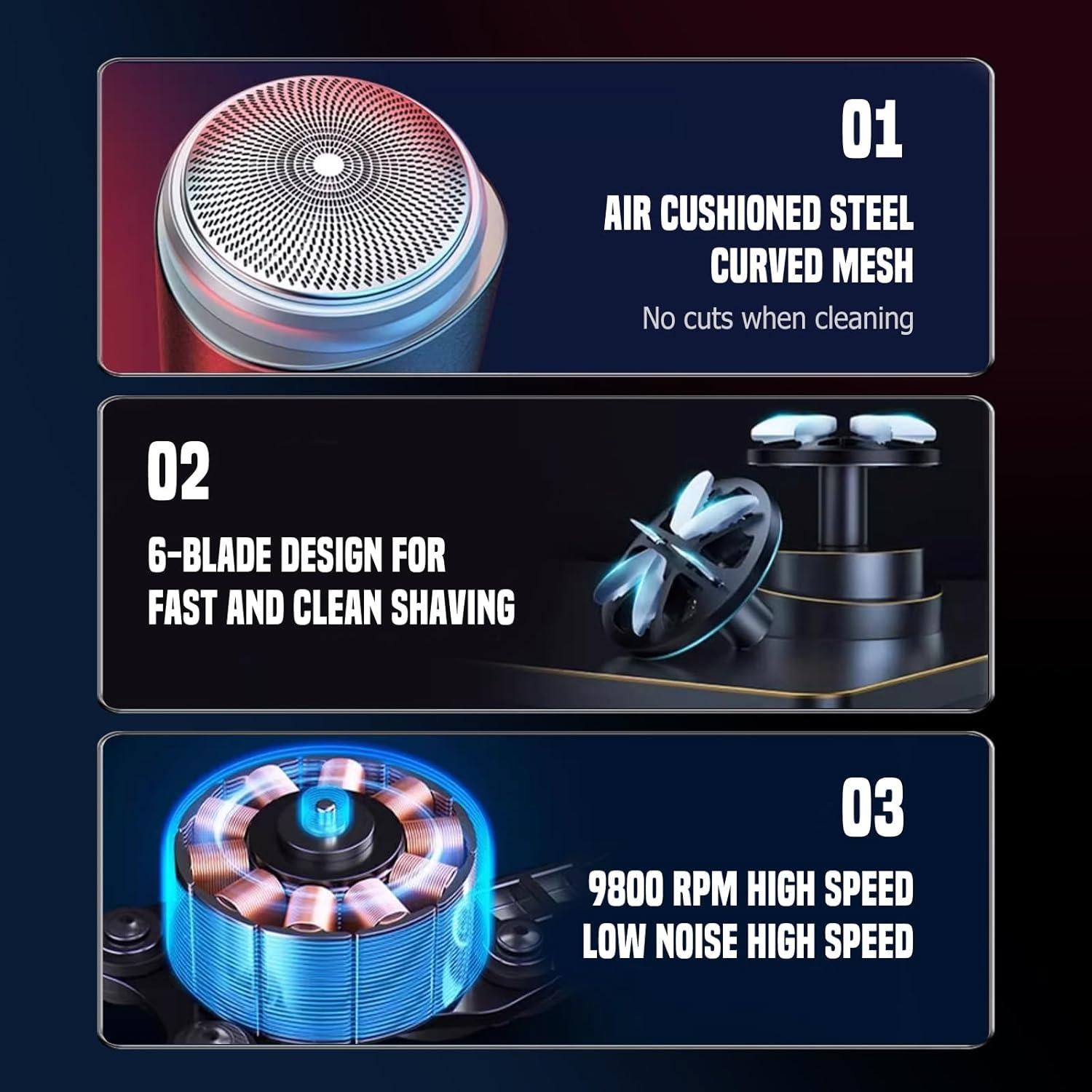 Mini Afeitadora Eléctrica Portátil WUSAIRX Bronce 3W Impermeable