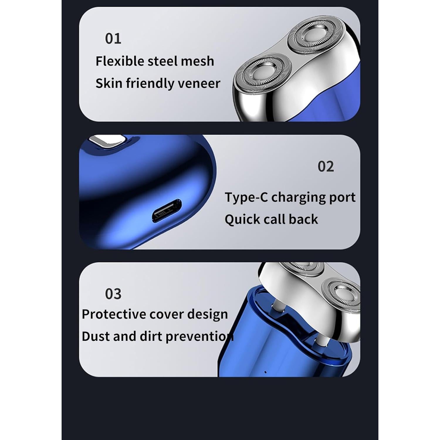 Afeitadora Eléctrica Mini Impermeable DEWADE Doble Cabezal