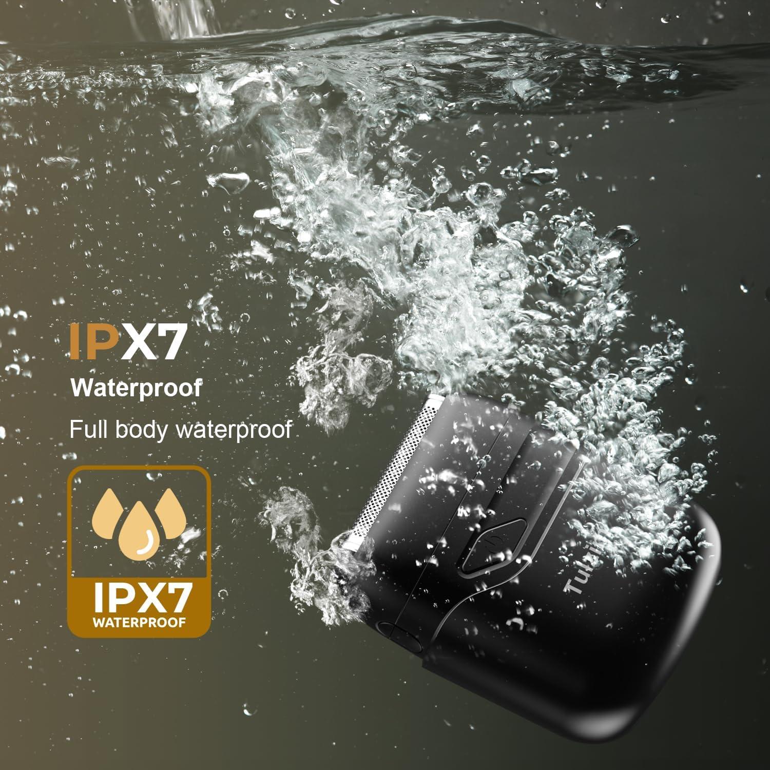 Afeitadora eléctrica Tulzim MS-9703 con 3 cabezales y IPX7