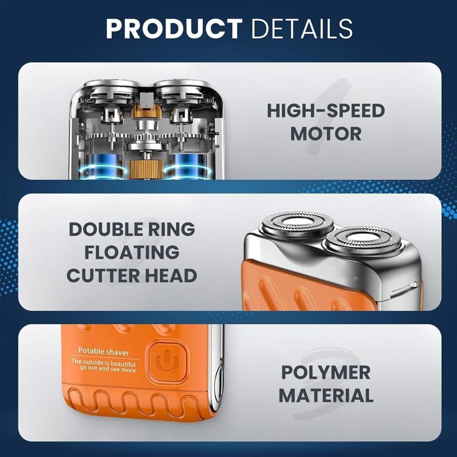 Afeitadora Eléctrica Yuaonew Mini 2-en-1 Portátil Negra