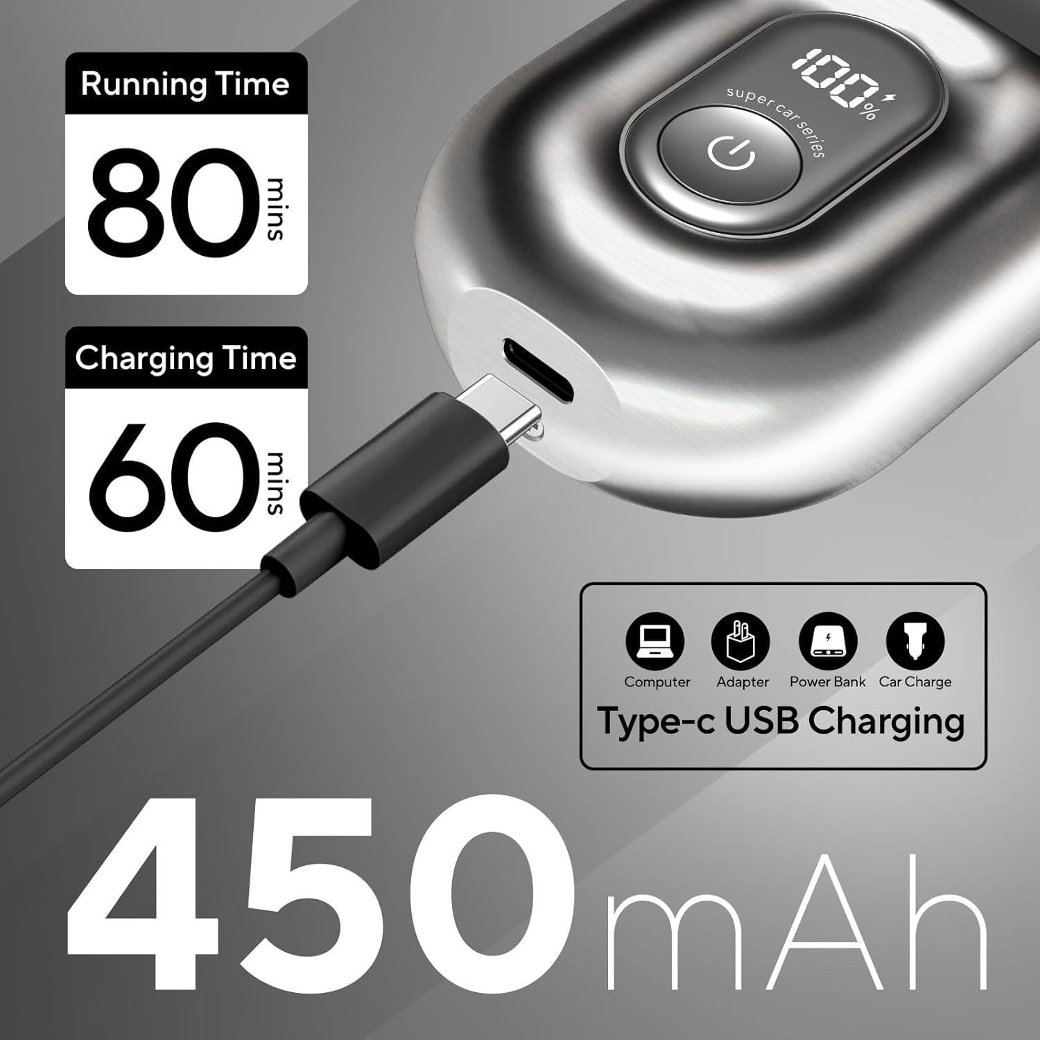 Afeitadora eléctrica Akunbem FK707 portátil recargable USB