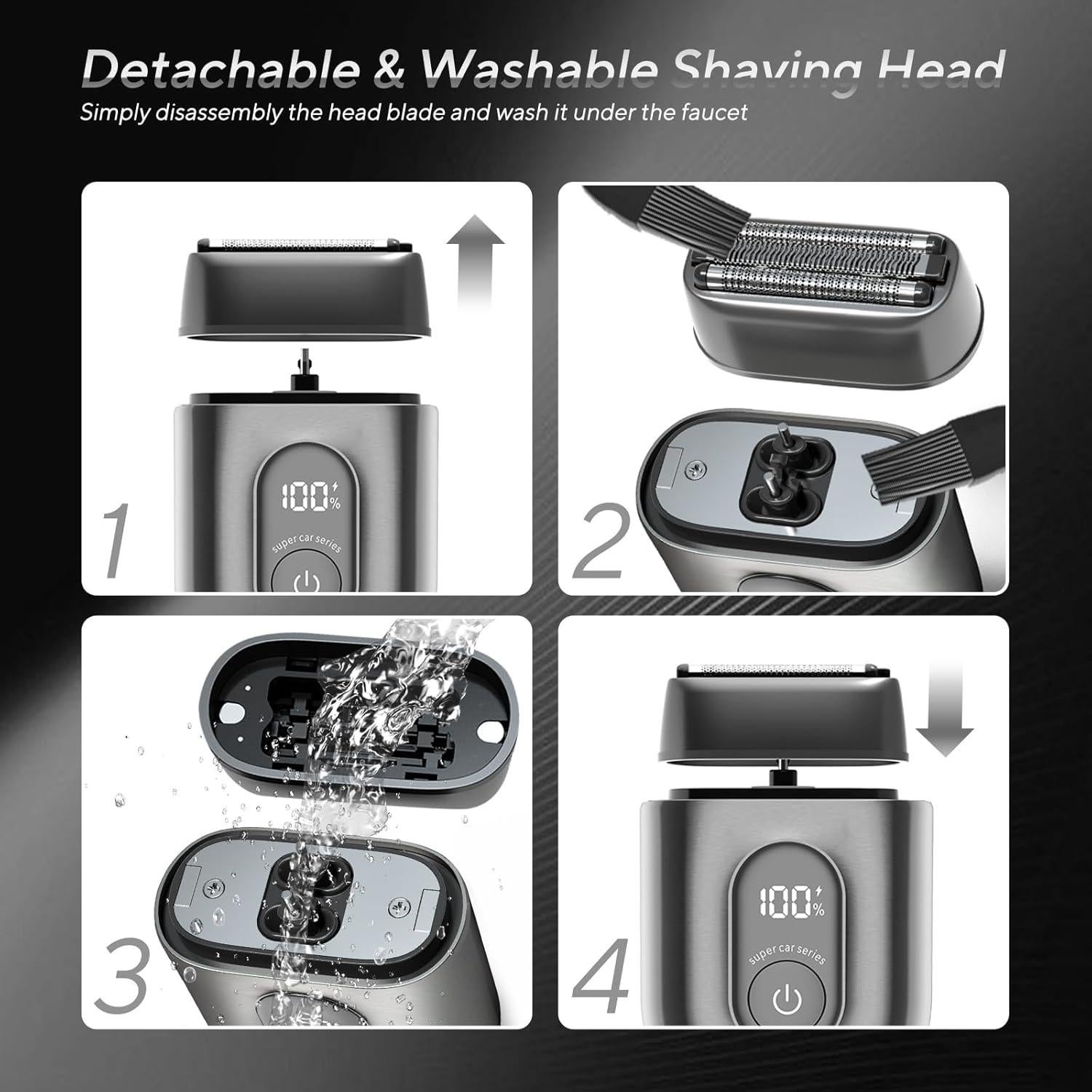 Afeitadora eléctrica Akunbem FK707 portátil recargable USB