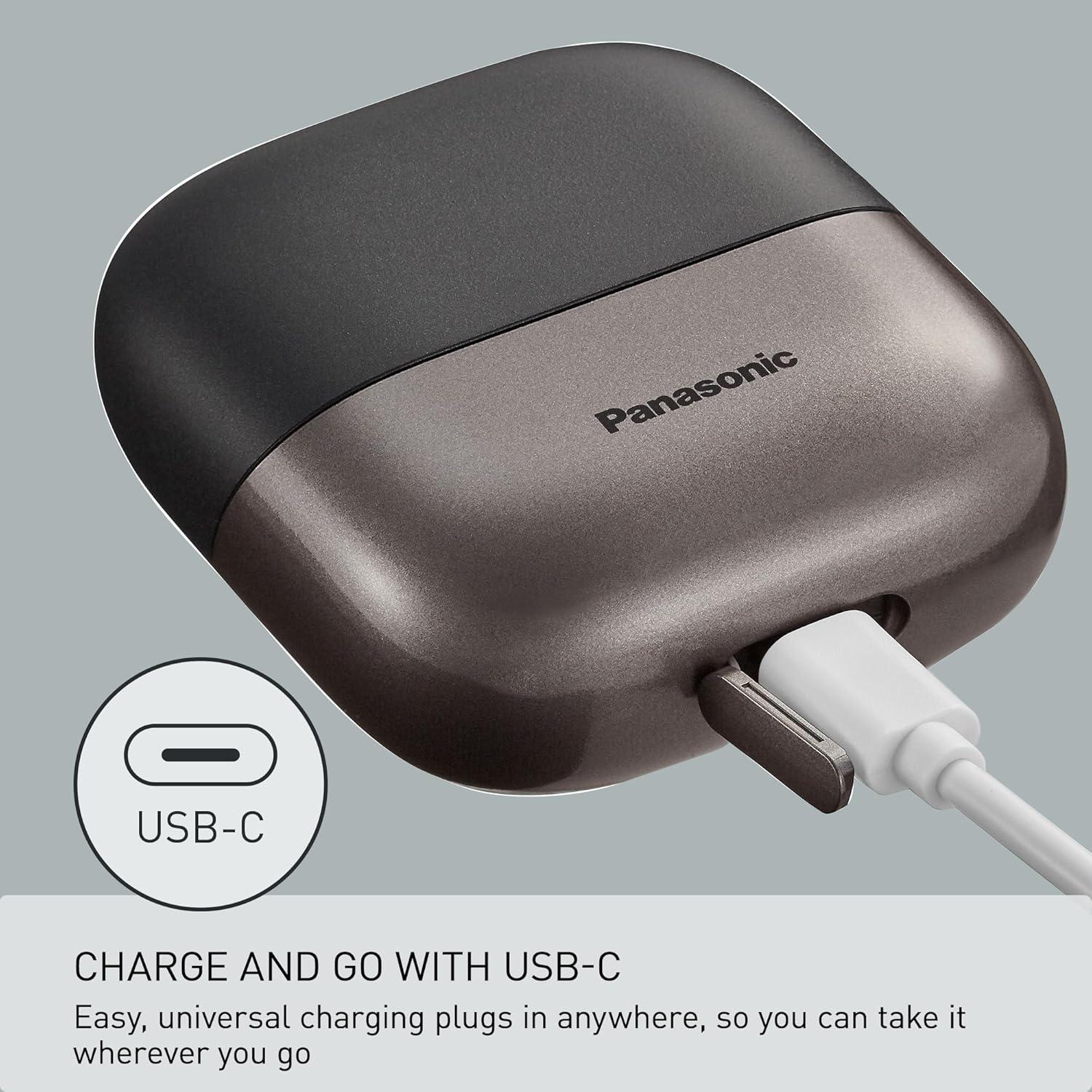 Afeitadora eléctrica de viaje Panasonic ES-CM3A, USB-C, 3 cuchillas