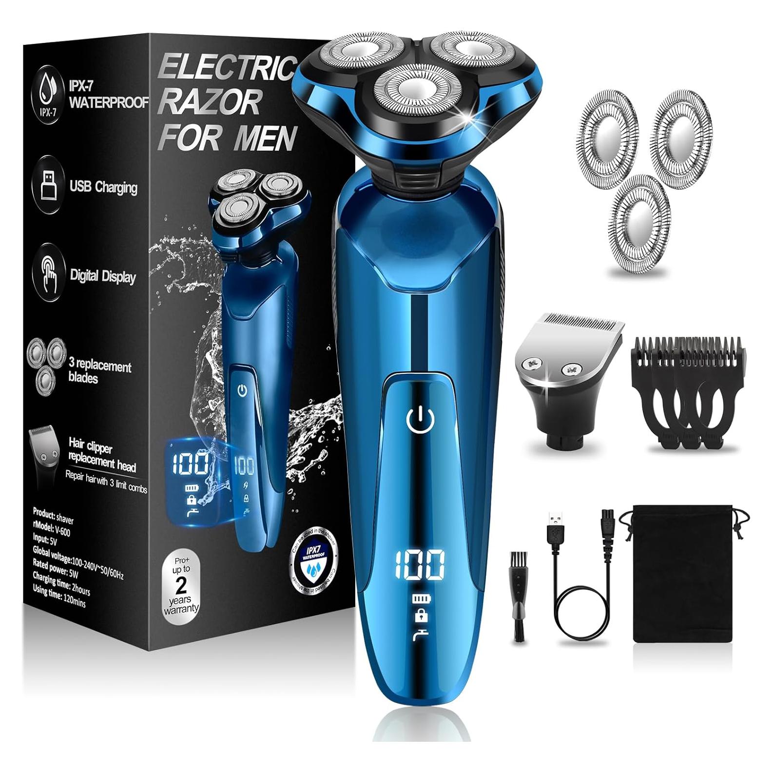 Afeitadora eléctrica Handsomefe 3D impermeable con LED