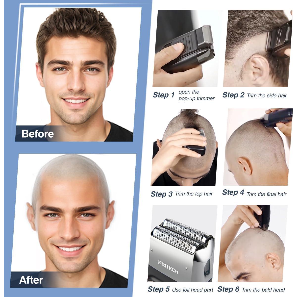 Afeitadora eléctrica 2 en 1 Pritech RSM-1699 con recortadora