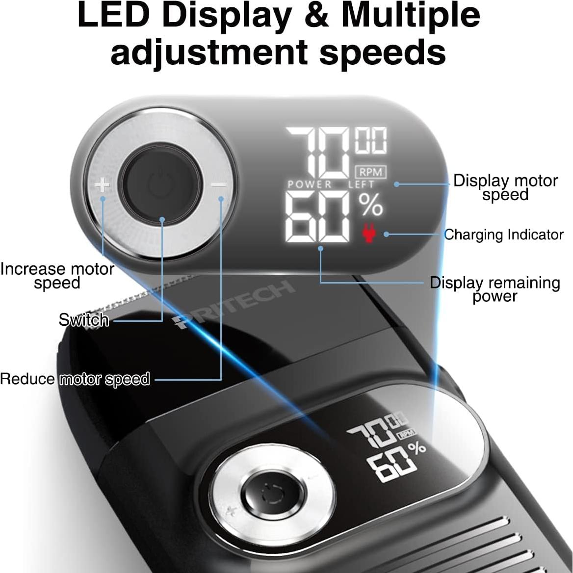 Afeitadora eléctrica 2 en 1 Pritech RSM-1699 con recortadora
