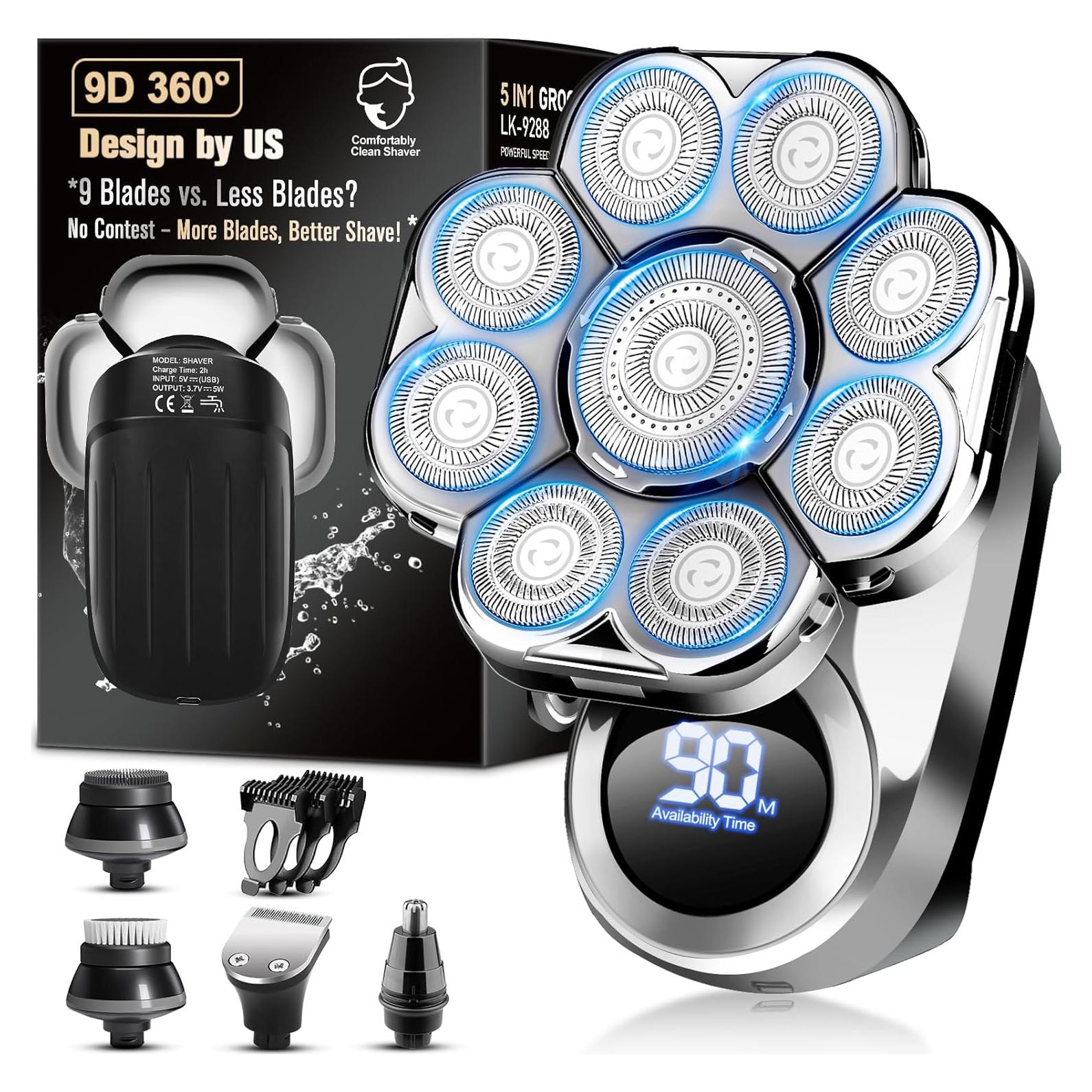 Afeitadora Eléctrica 9D Handsomemen Impermeable 5 en 1