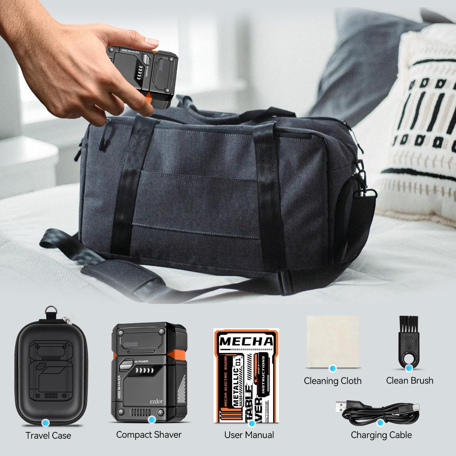 Afeitadora eléctrica compacta Ezdor M68, 3 cuchillas, USB-C