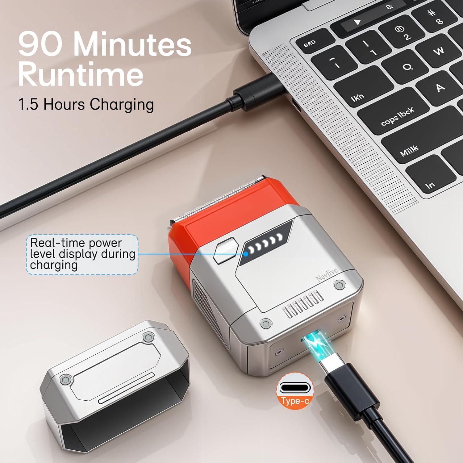 Afeitadora eléctrica Nevlive M68 recargable USB-C a prueba de agua