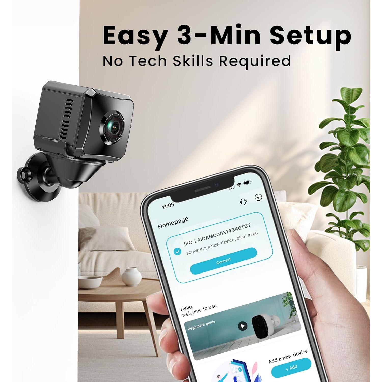Cámara de Seguridad Inalámbrica VIDCASTIVE V12 1080P HD