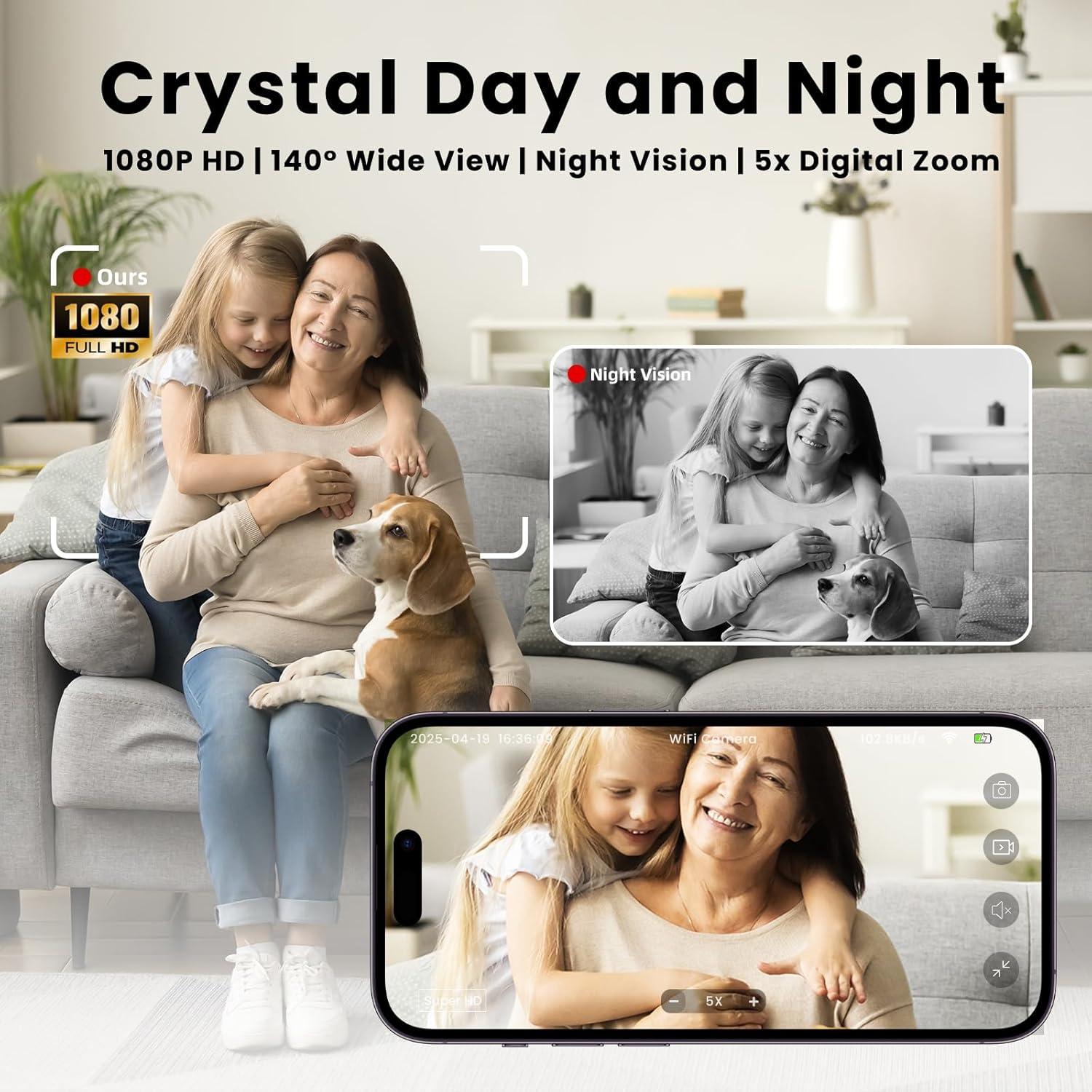 Cámara de Seguridad Inalámbrica VIDCASTIVE V12 1080P HD