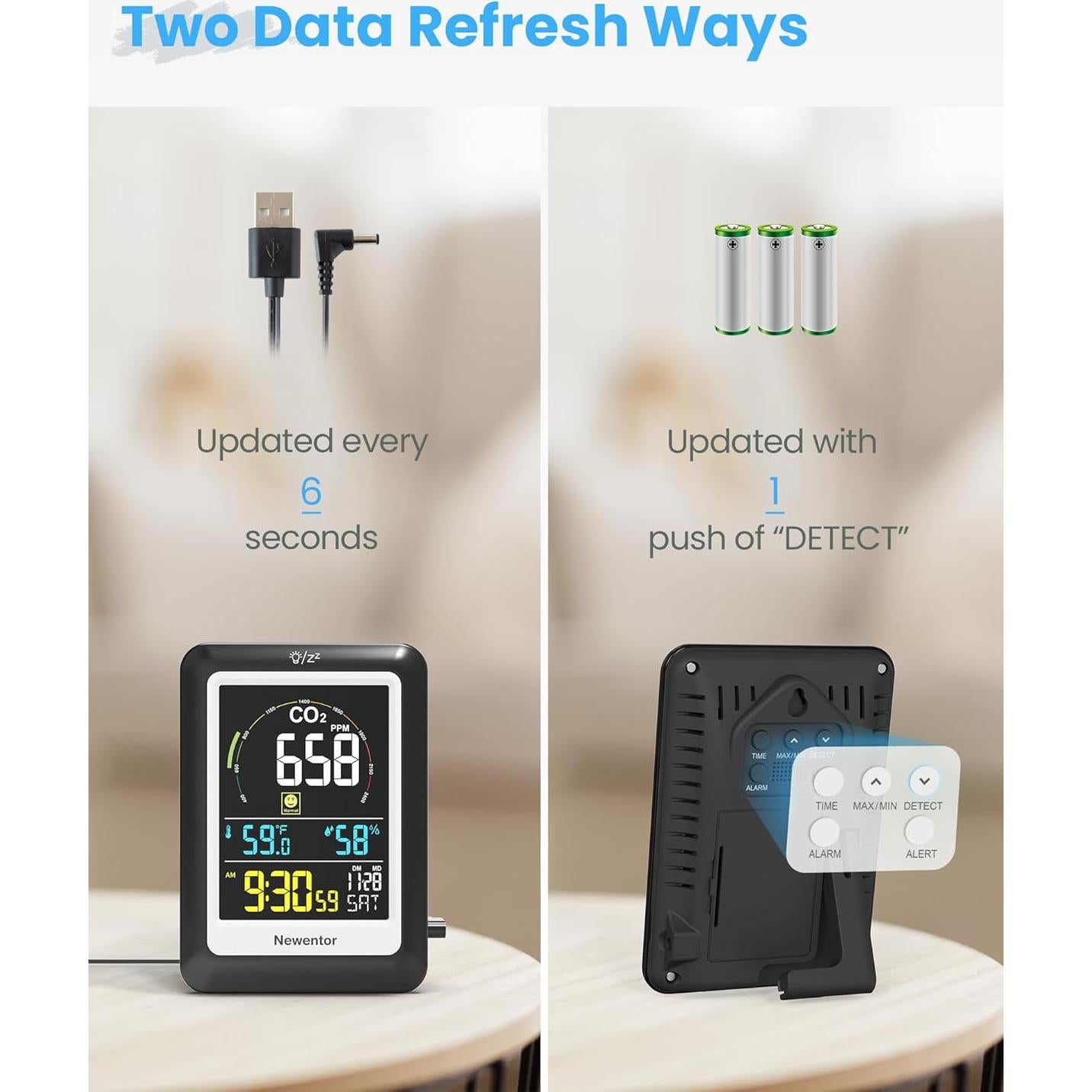Monitor de CO2 Newentor C1, Sensor de Calidad del Aire Interior