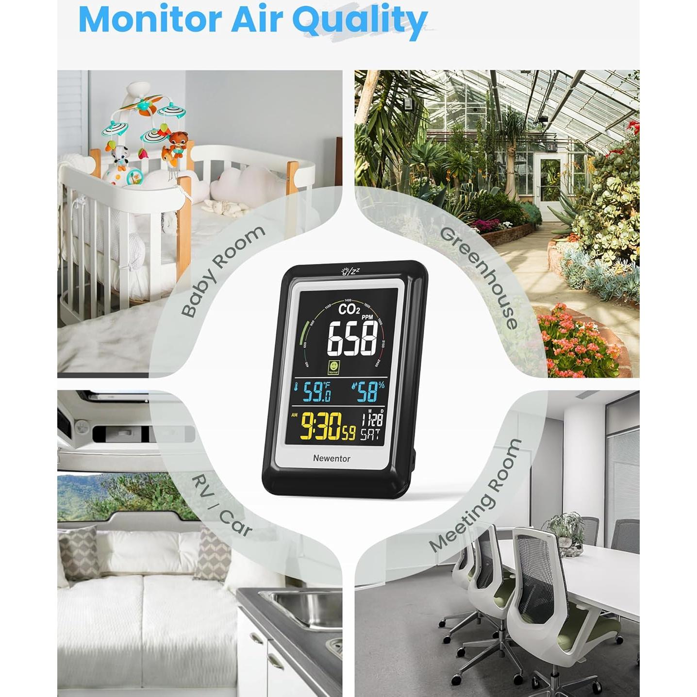 Monitor de CO2 Newentor C1, Sensor de Calidad del Aire Interior