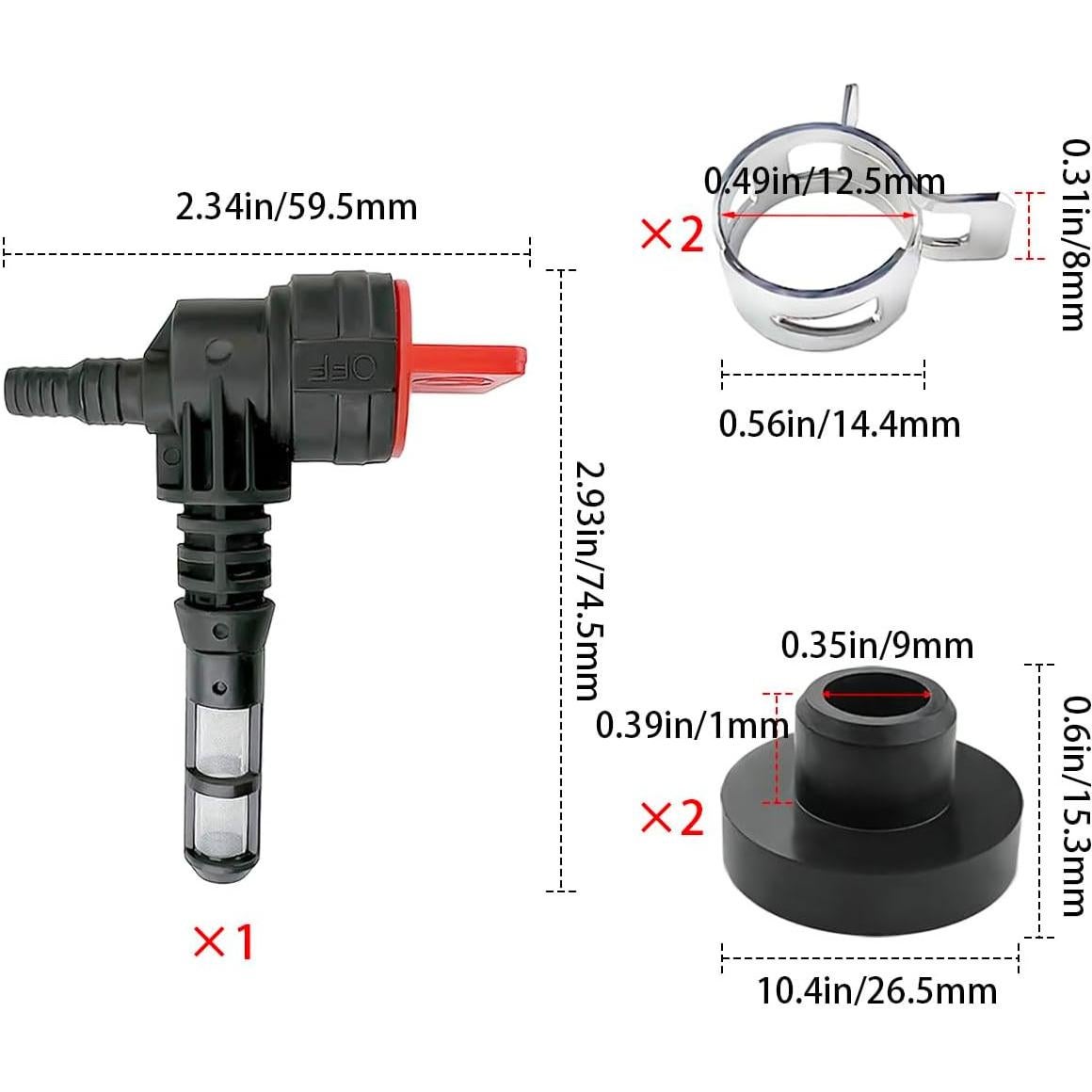 Válvula de Cierre de Gas Darlingao 90° + Abrazaderas y Grommets