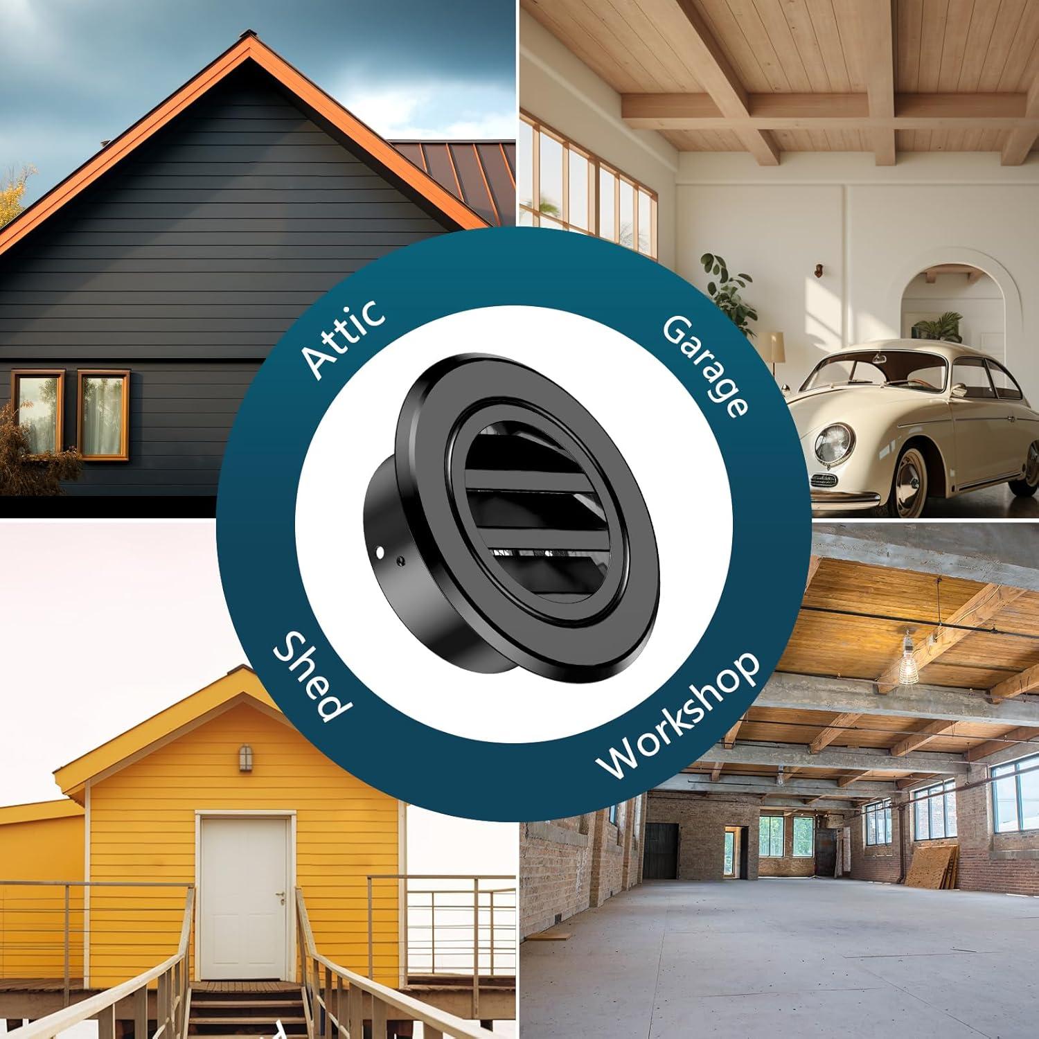 Cubierta de Ventilación Redonda 10 cm HG Power Aluminio Negro