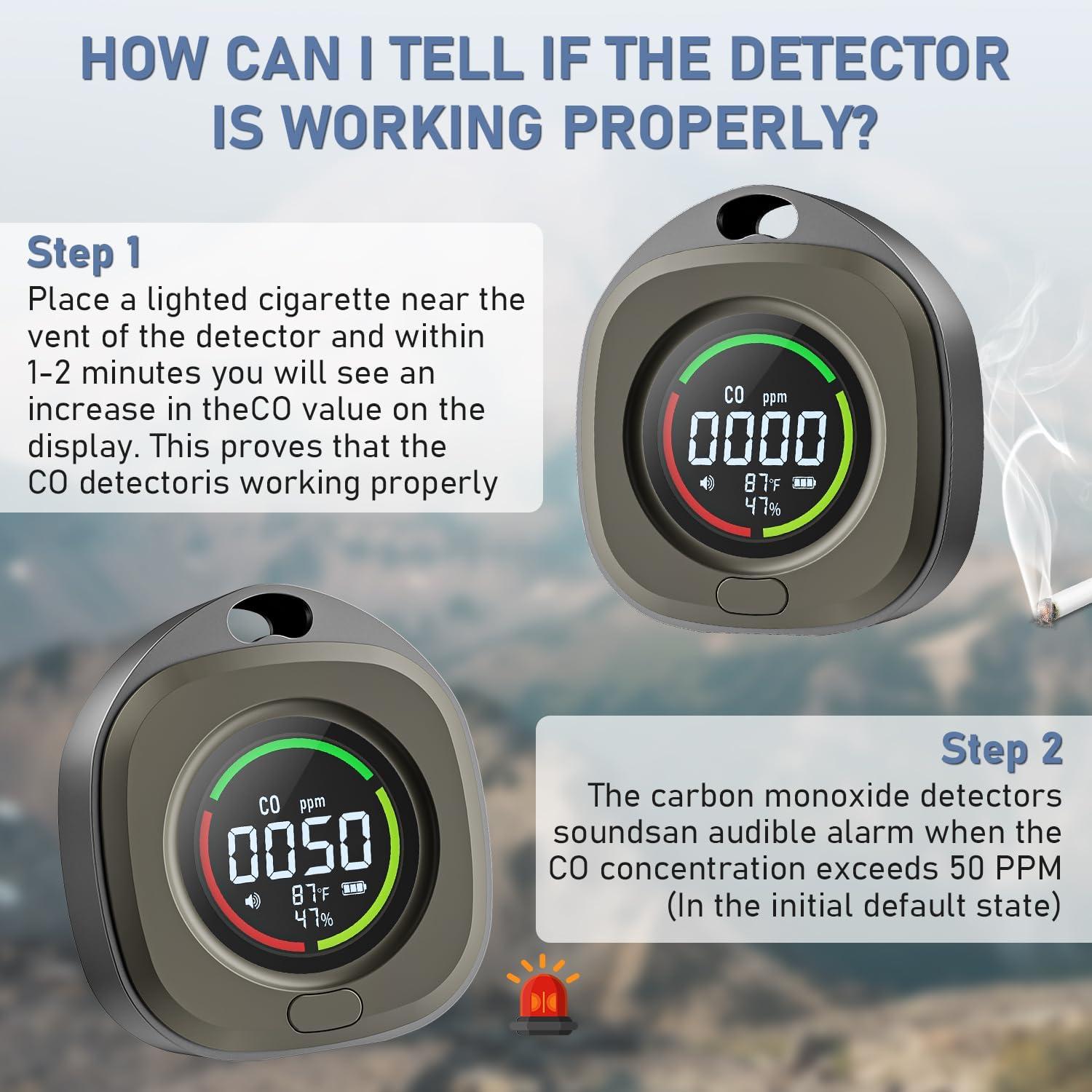 Detector de Monóxido de Carbono Portátil PRIMBARBER K5D 3-en-1
