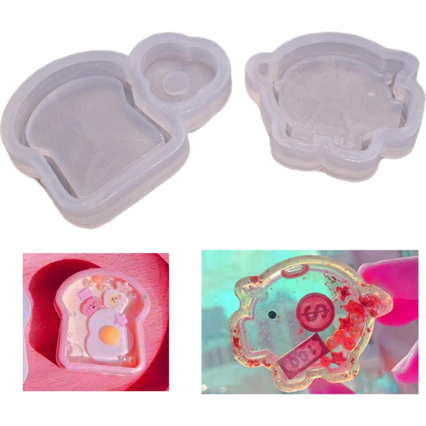 Juego de Moldes de Silicona Epóxica para Joyas - Pan y Cerdo