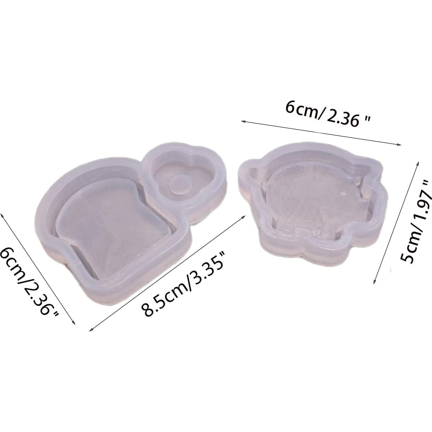 Juego de Moldes de Silicona Epóxica para Joyas - Pan y Cerdo