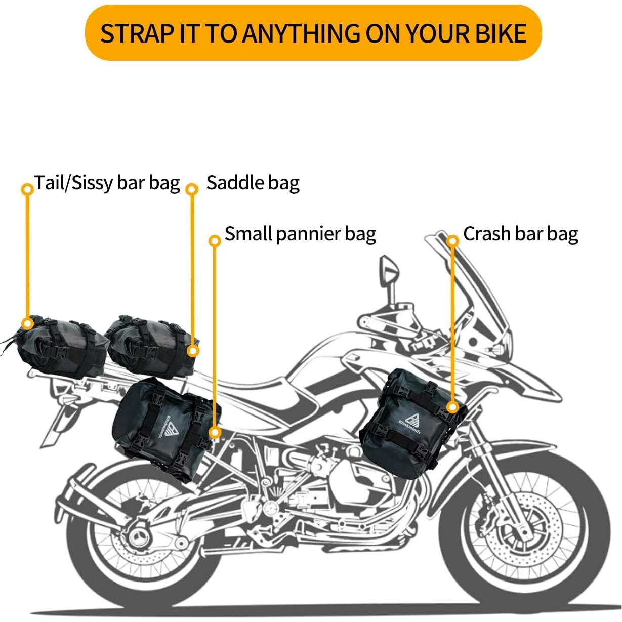 Bolsa Impermeable MOSYQI 8L para Motocicleta - Alta Resistencia