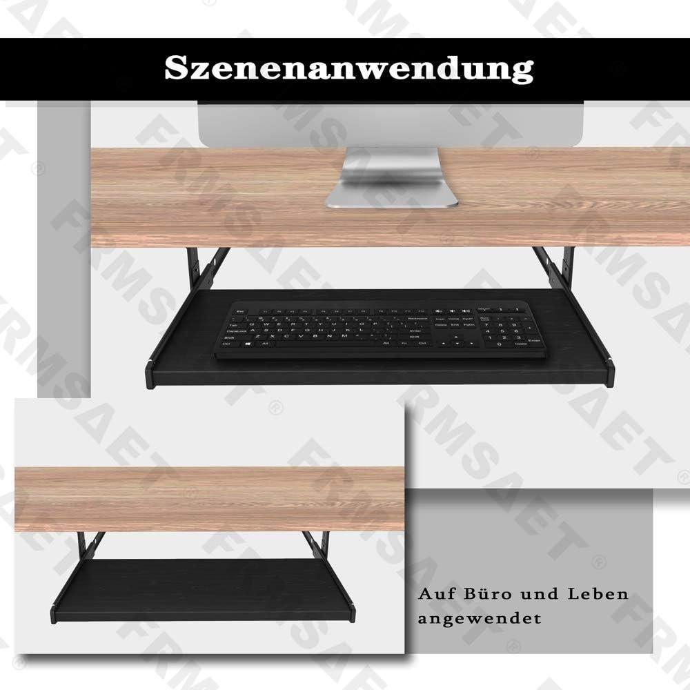Bandeja para Teclado FRMSAET Ajustable 50.8x26 cm Negro