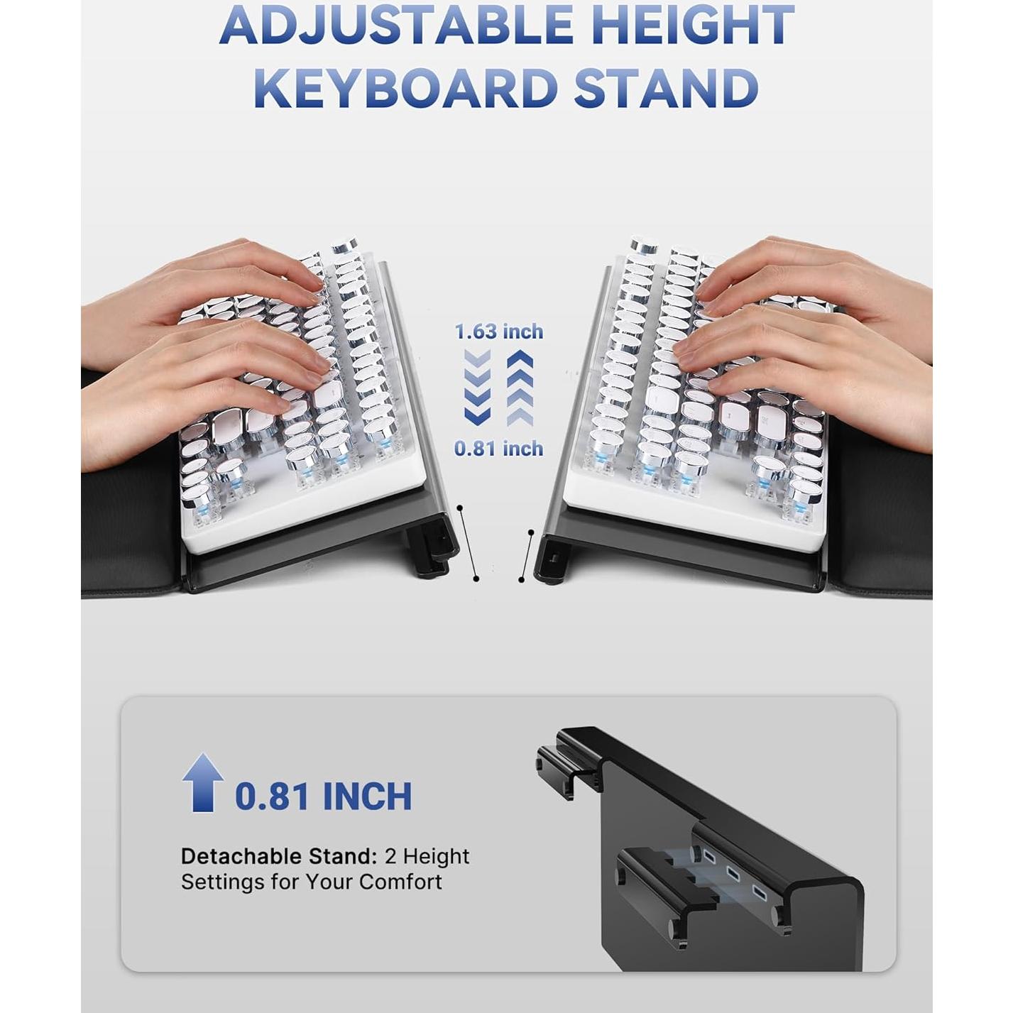 Soporte para Teclado Laborio Ajustable con Reposamuñecas Negro