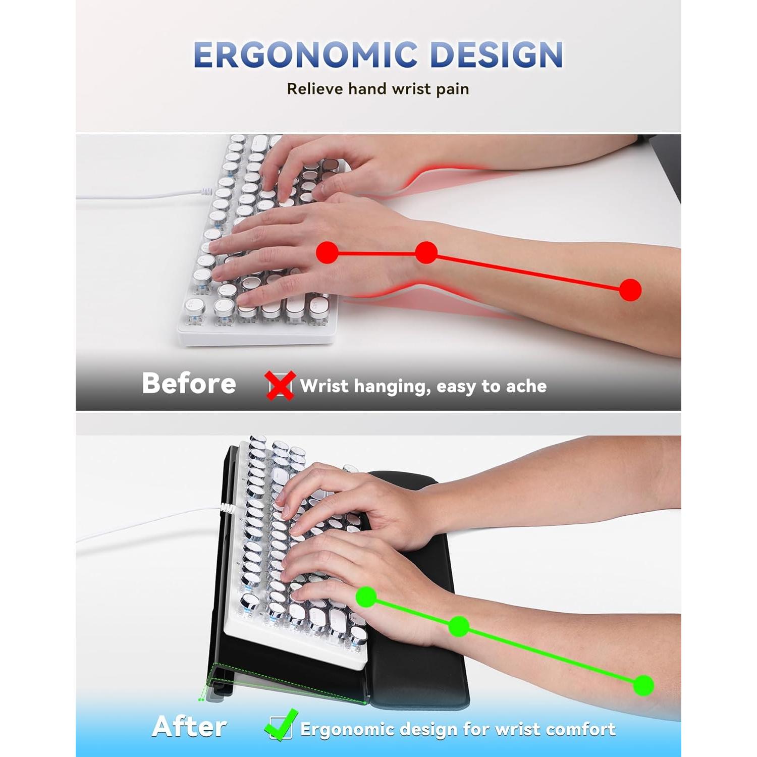Soporte para Teclado Laborio Ajustable con Reposamuñecas Negro