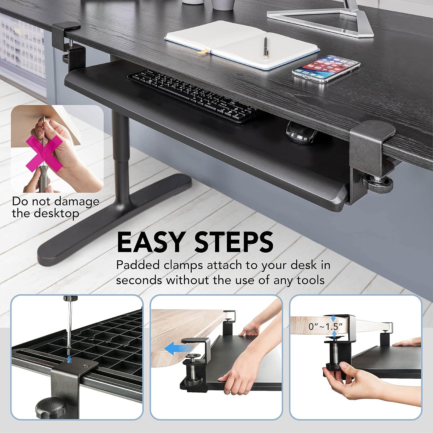 Bandeja de Teclado Ajustable EHO 70 x 31 cm Ergonómica