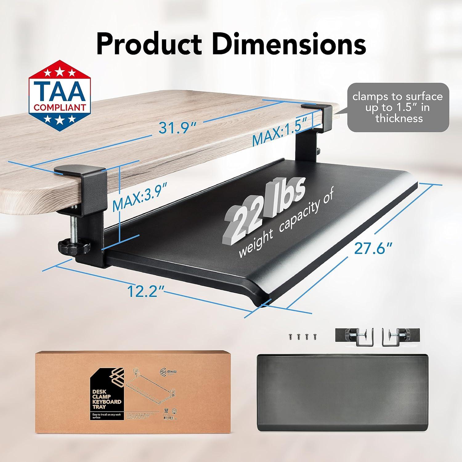 Bandeja de Teclado Ajustable EHO 70 x 31 cm Ergonómica