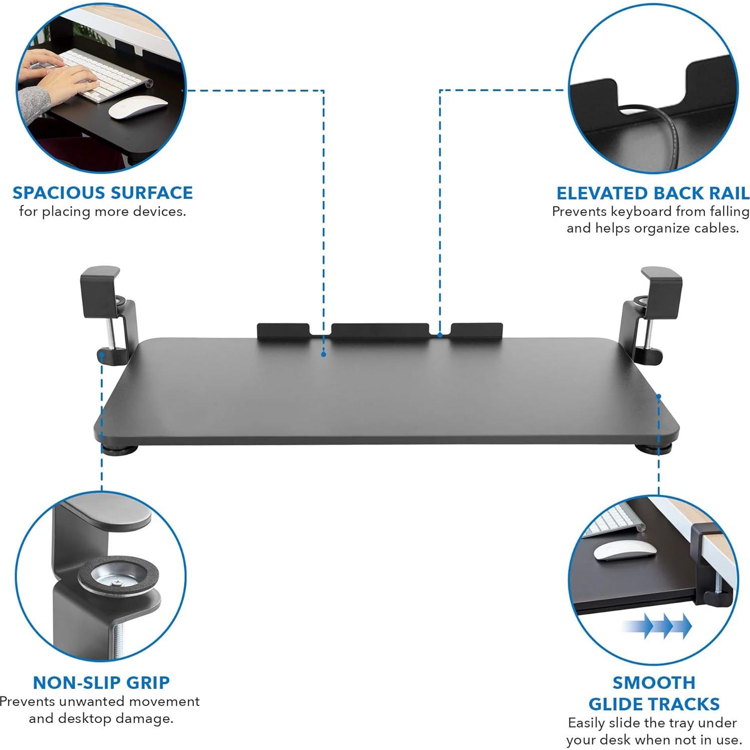 Bandeja para Teclado Ergonomica Mount-It! MI-7147 67.1x30cm