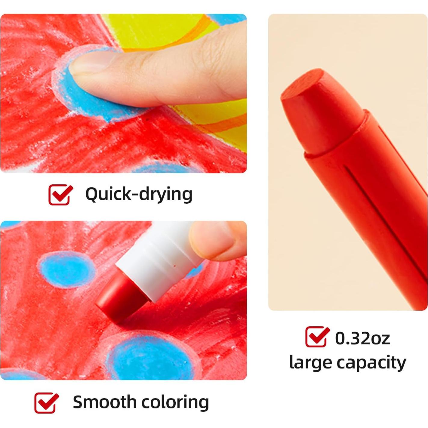 Crayones Jumbo MiDeer 12 Colores Lavables para Niños