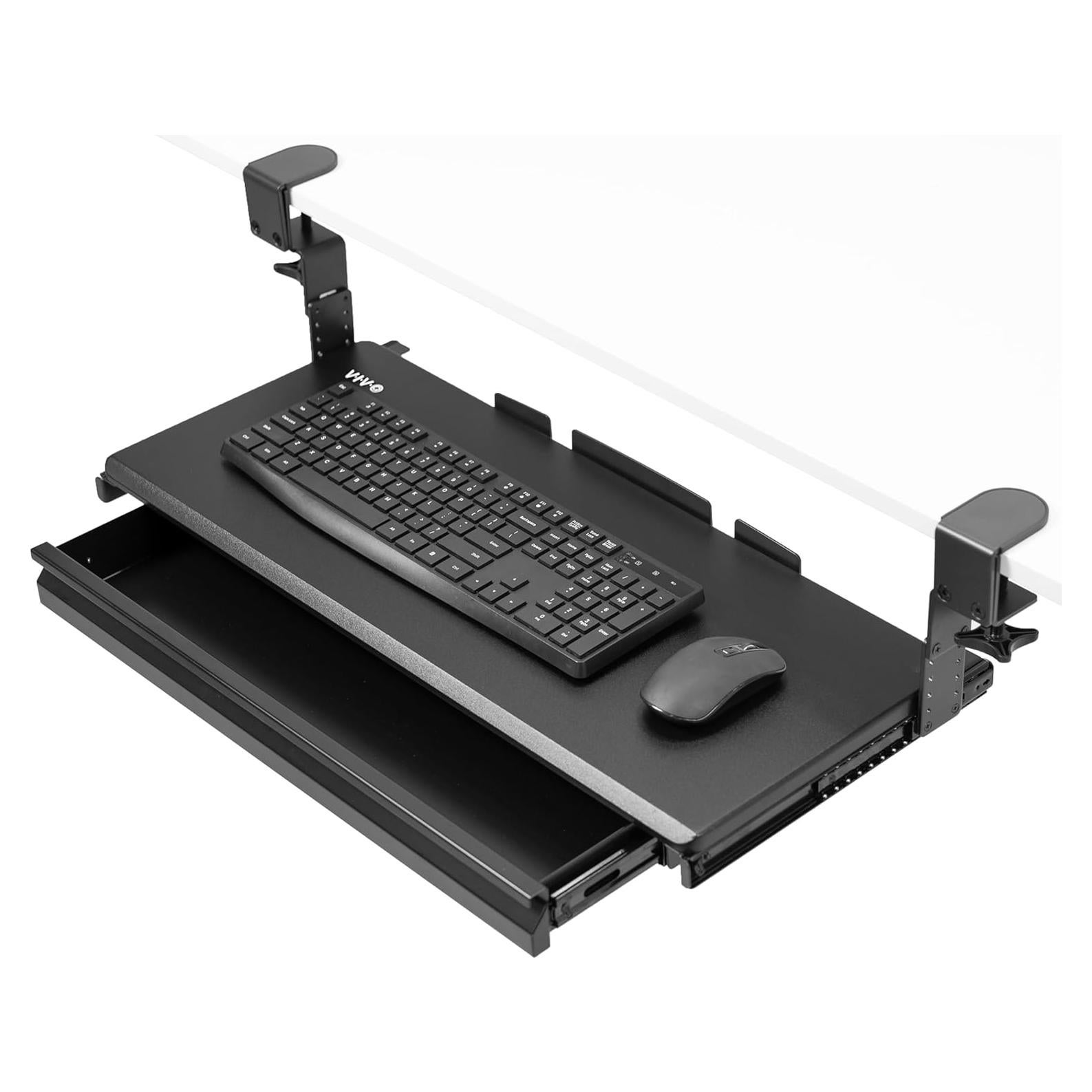 Bandeja de Teclado Ajustable VIVO con Cajón Negro 67.93x27.99cm