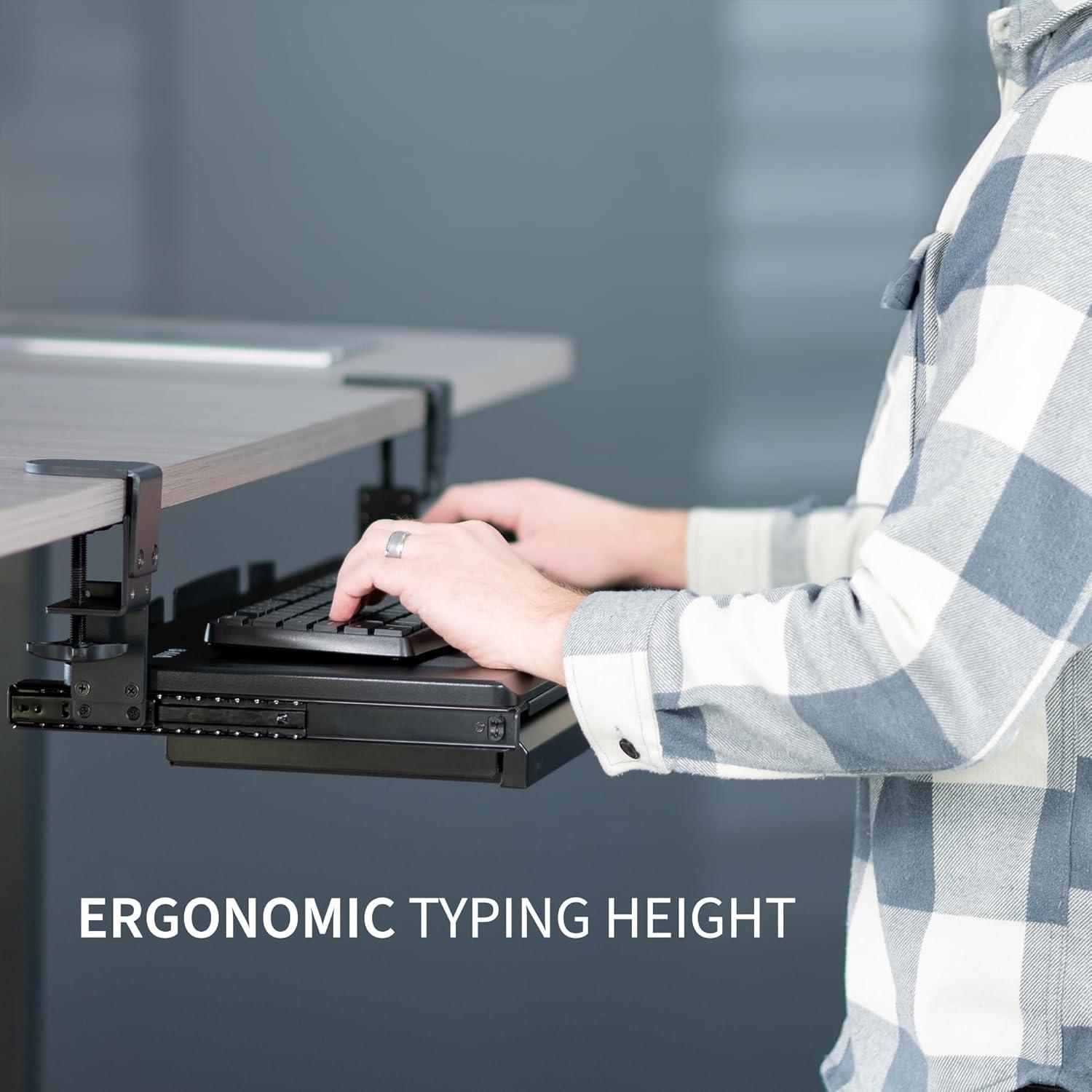 Bandeja de Teclado Ajustable VIVO con Cajón Negro 67.93x27.99cm