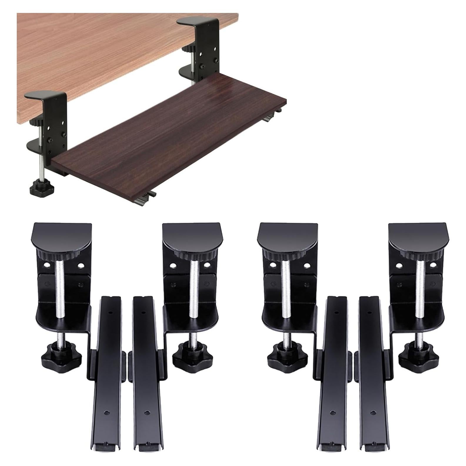 Soporte de Bandeja de Teclado Acrux7 Ajustable Negro 2 Pcs