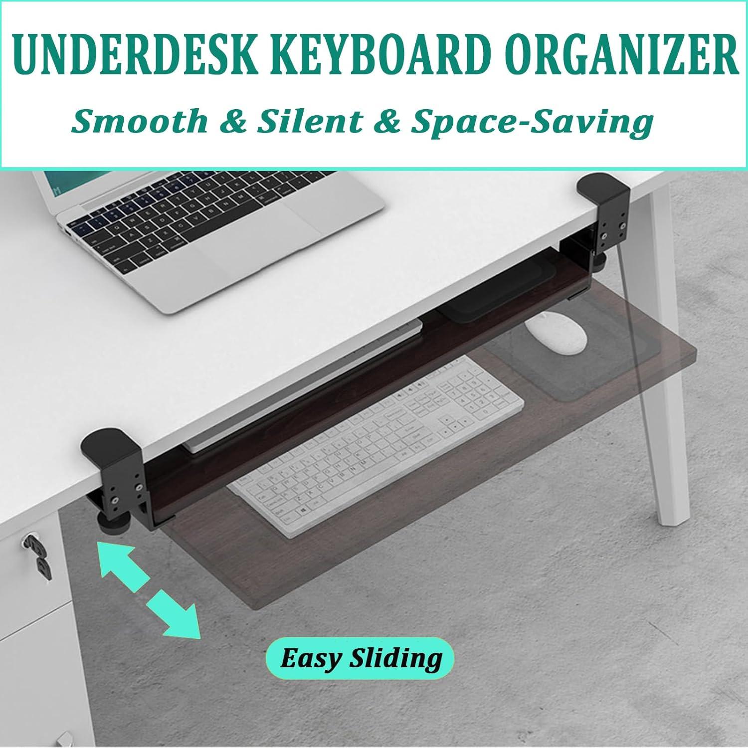 Soporte de Bandeja de Teclado Acrux7 Ajustable Negro 2 Pcs